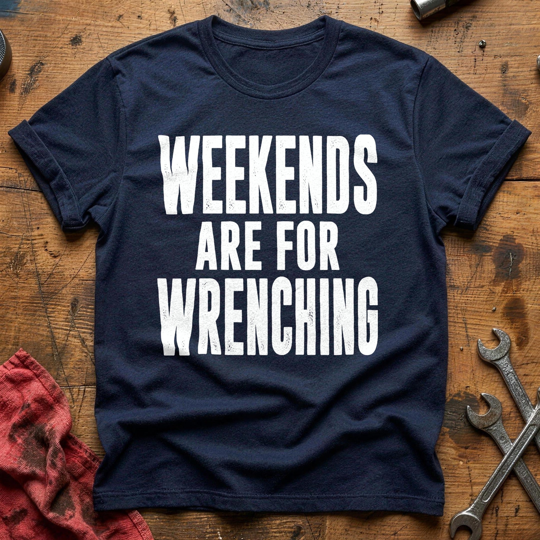 Weekends For Wrenching 28 T-Shirt - Navy