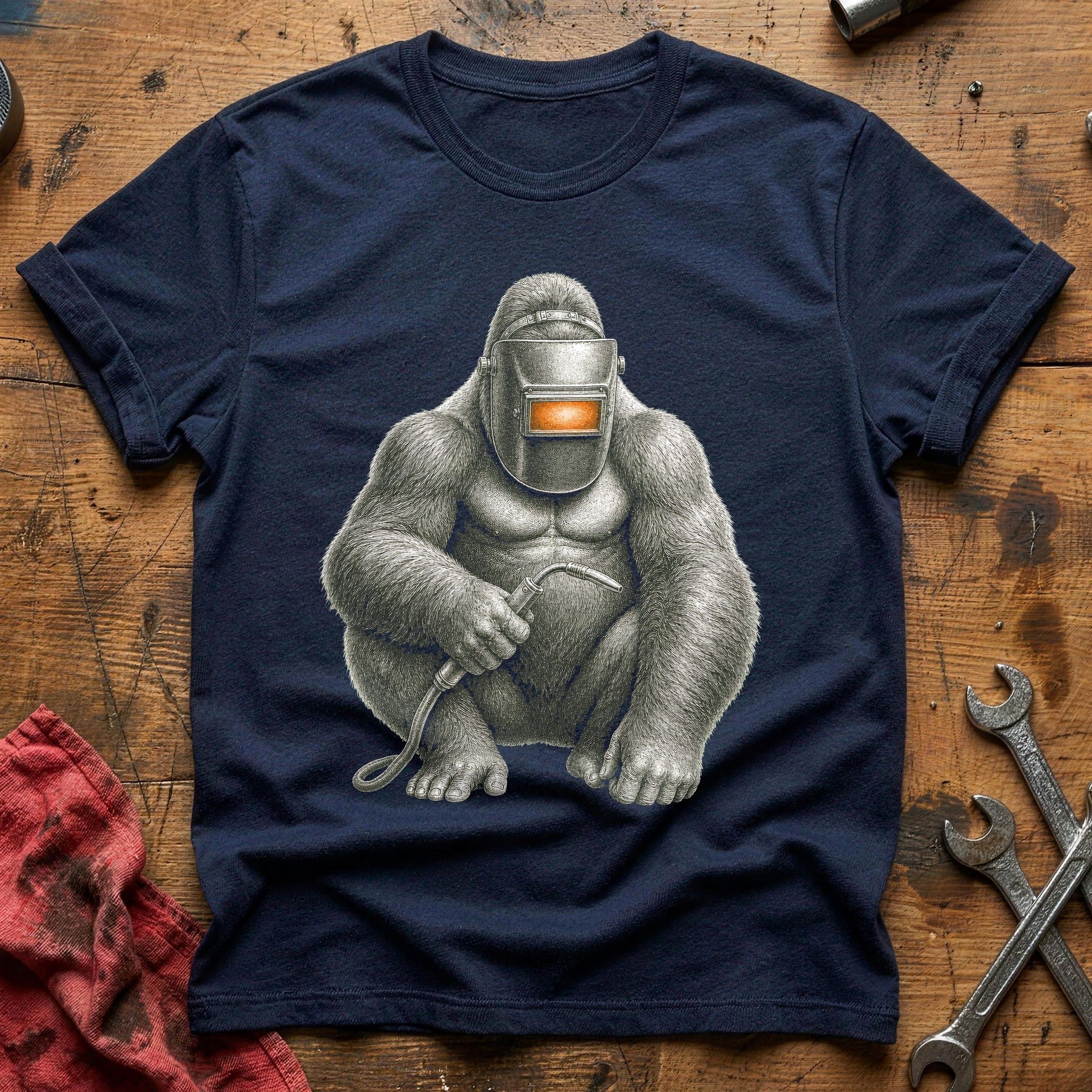 Welding Ape T-Shirt - Navy