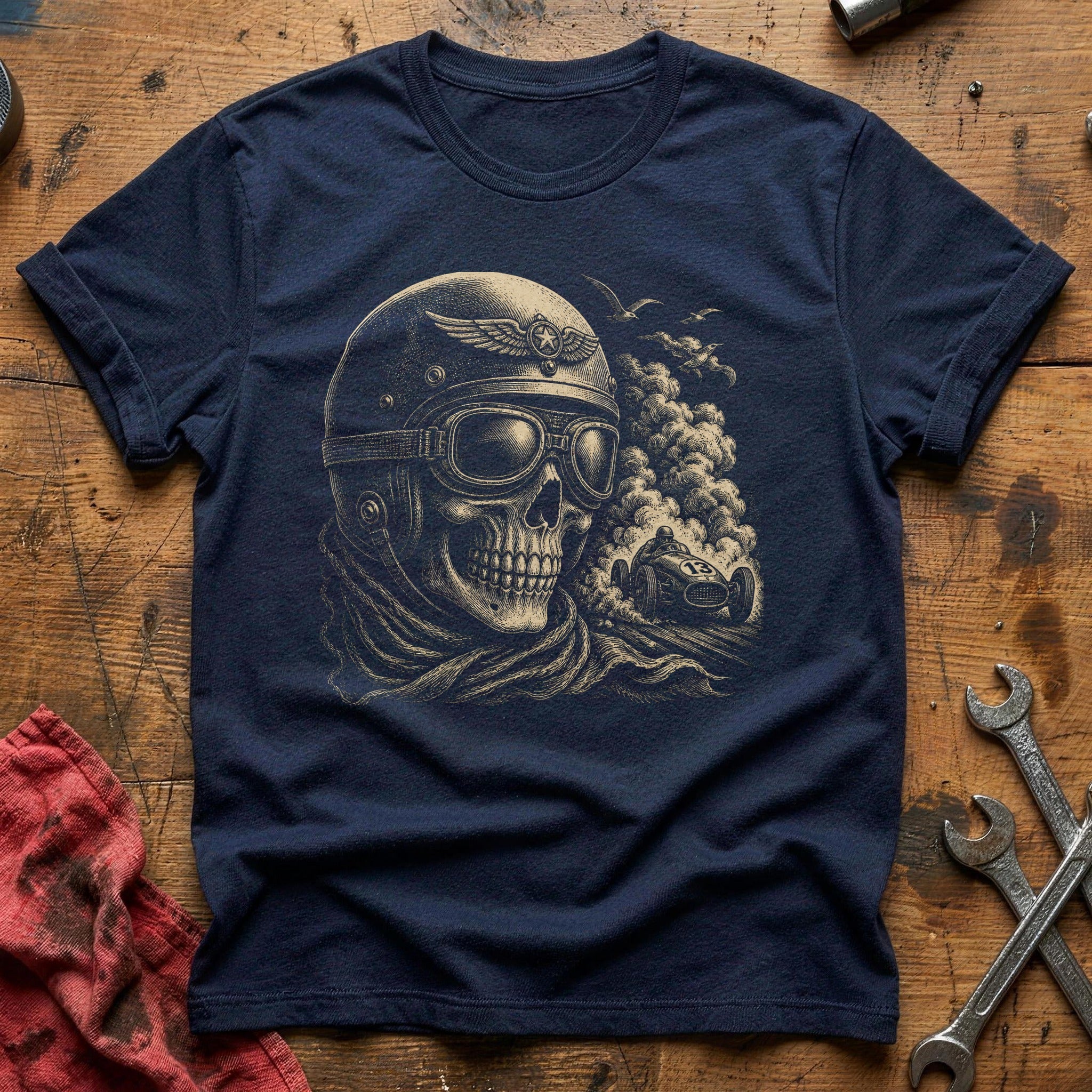 Winged Throttle T-Shirt - Navy