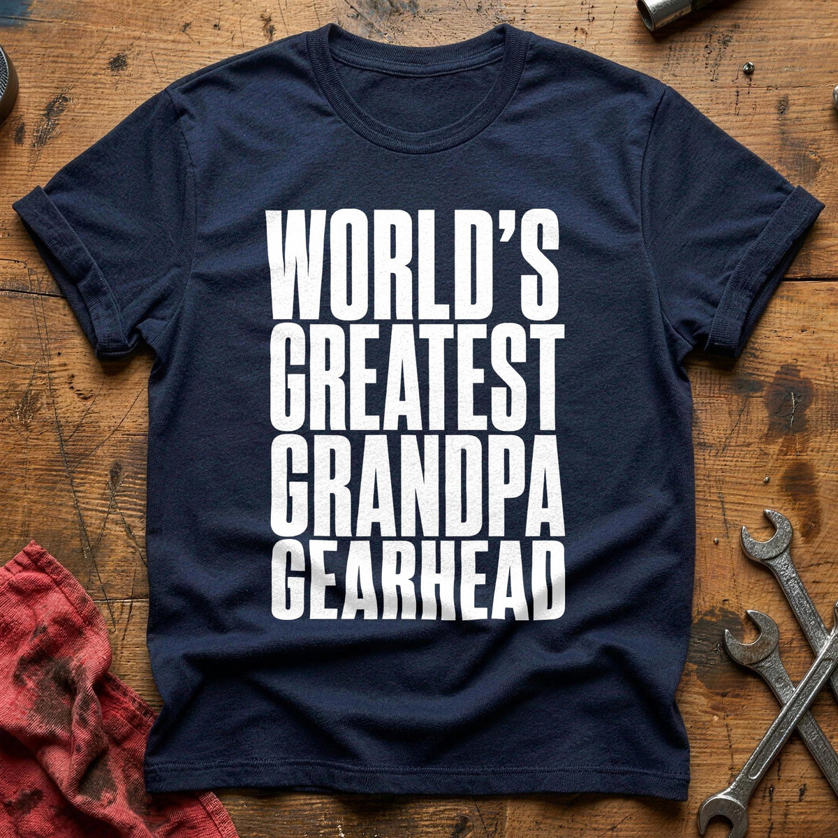 World's Greatest Grandpa Gearhead 37 T-Shirt - Navy