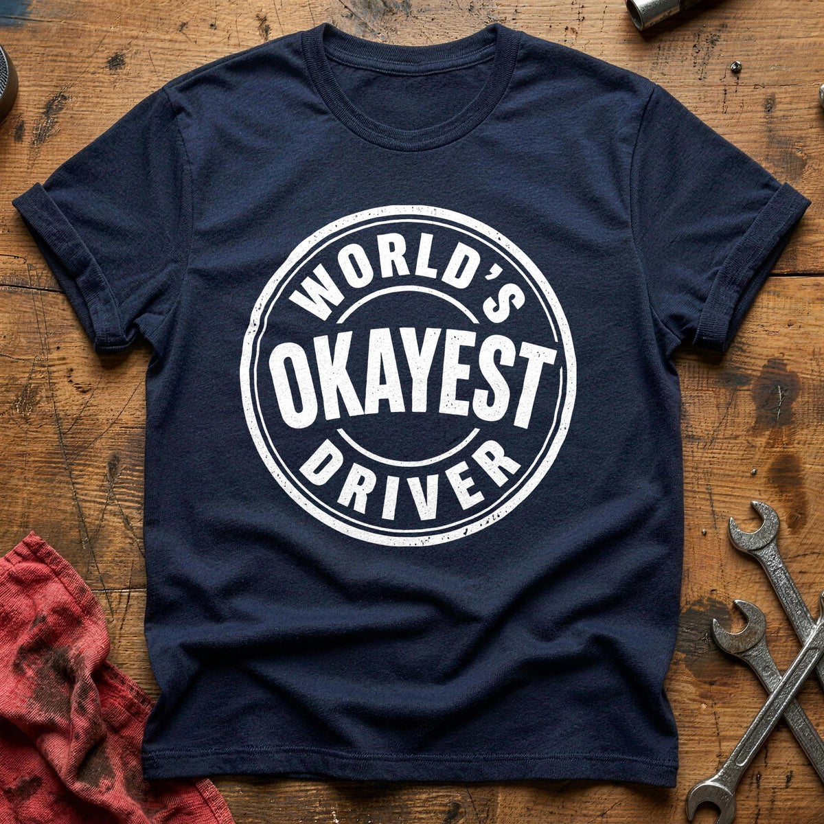 World's Okayest Driver 43 T-Shirt - Navy