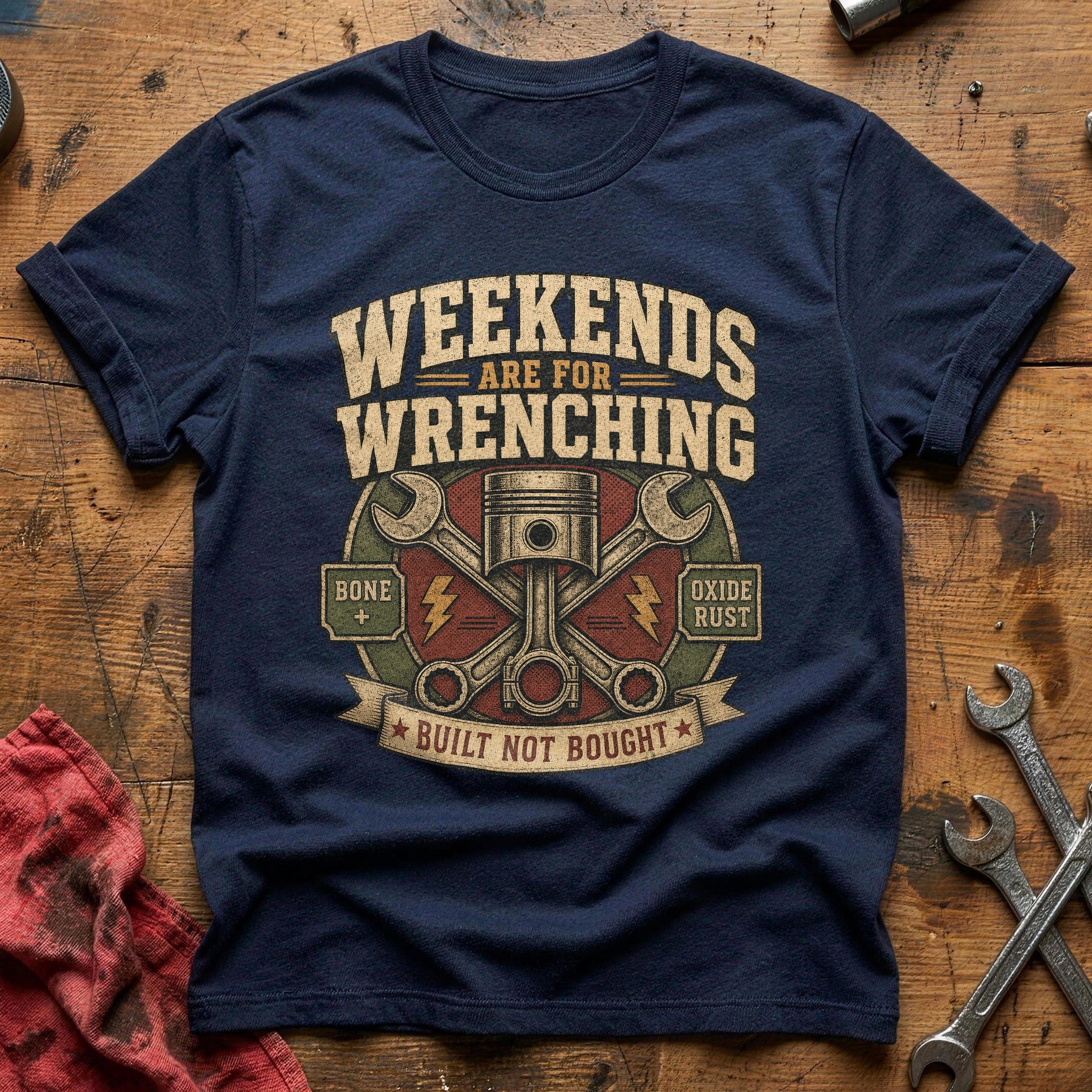 Wrench and Wrenching T-Shirt - Navy