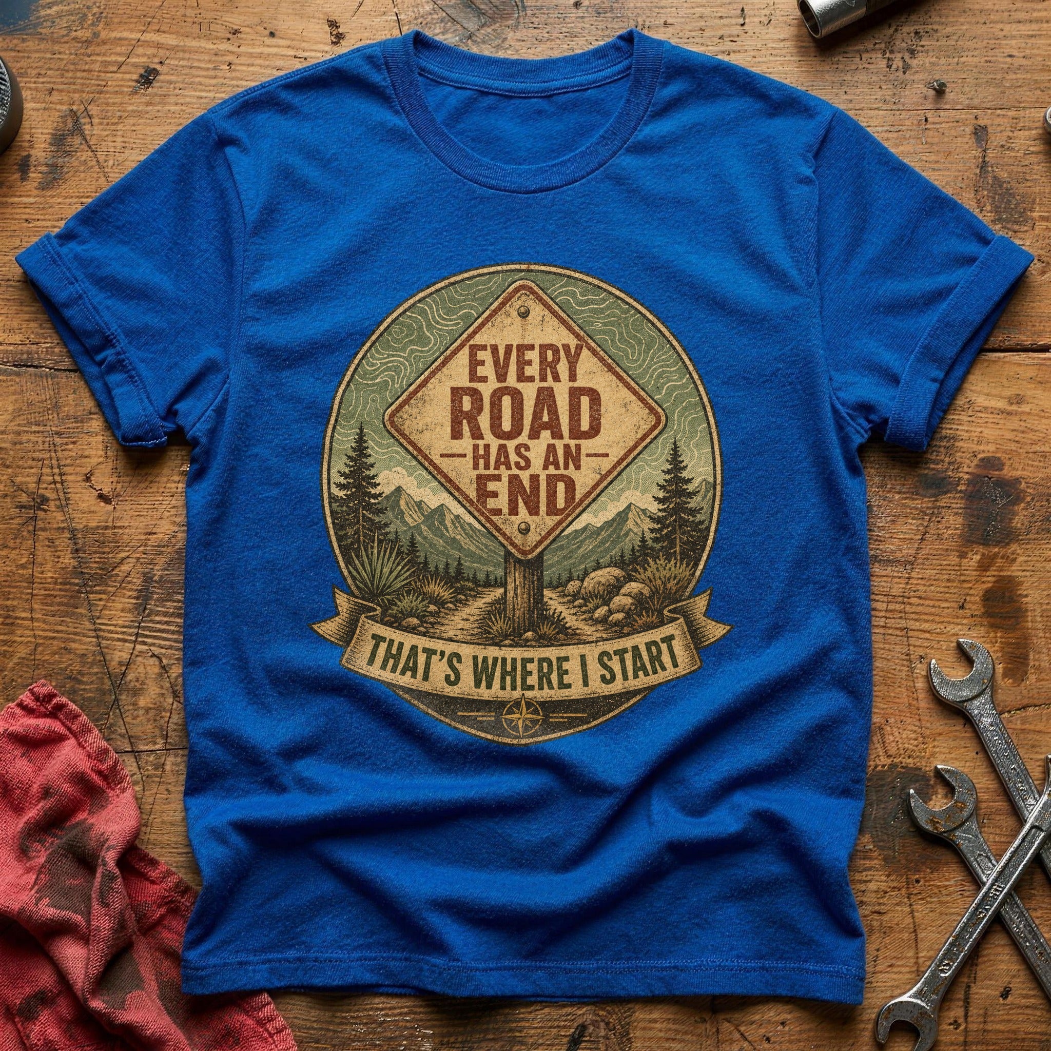 Every Road Has an End T-Shirt - Royal