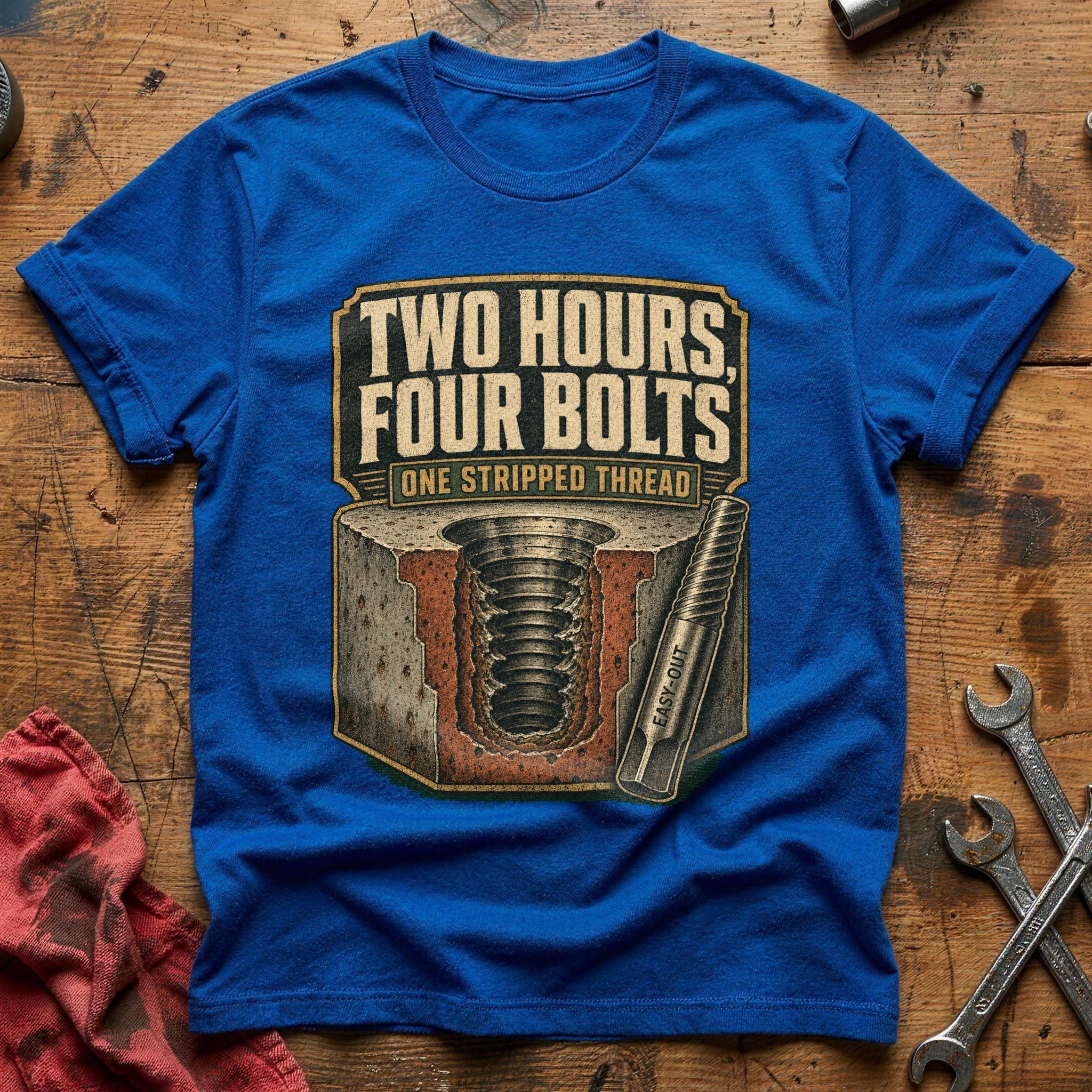 Two Hours, Four Bolts T-Shirt - Royal