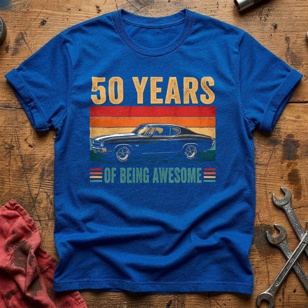 50 Being Awesome T-Shirt - Royal