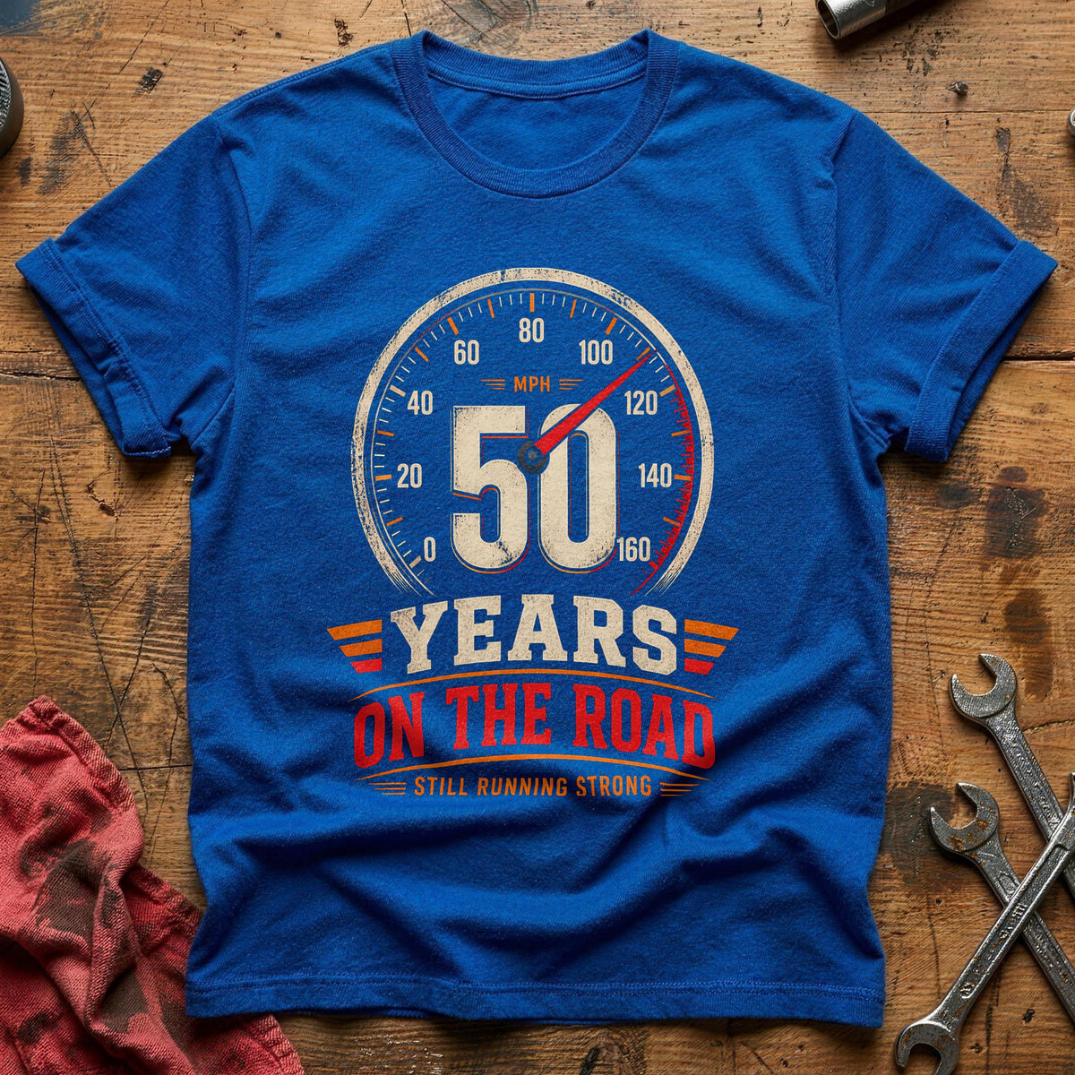 50 On The Road T-Shirt - Royal