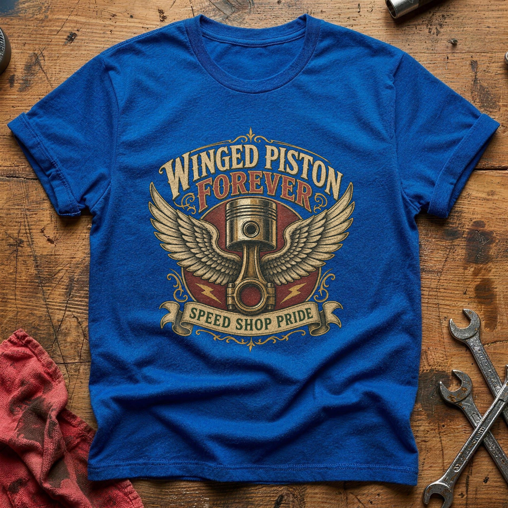 Winged Piston Forever T-Shirt - Royal
