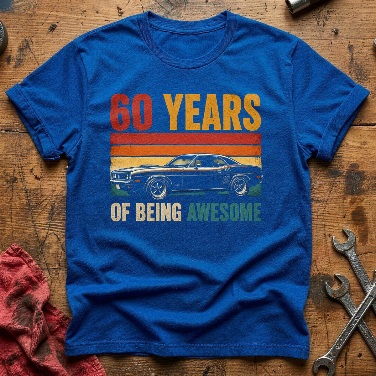 60 Being Awesome T-Shirt - Royal