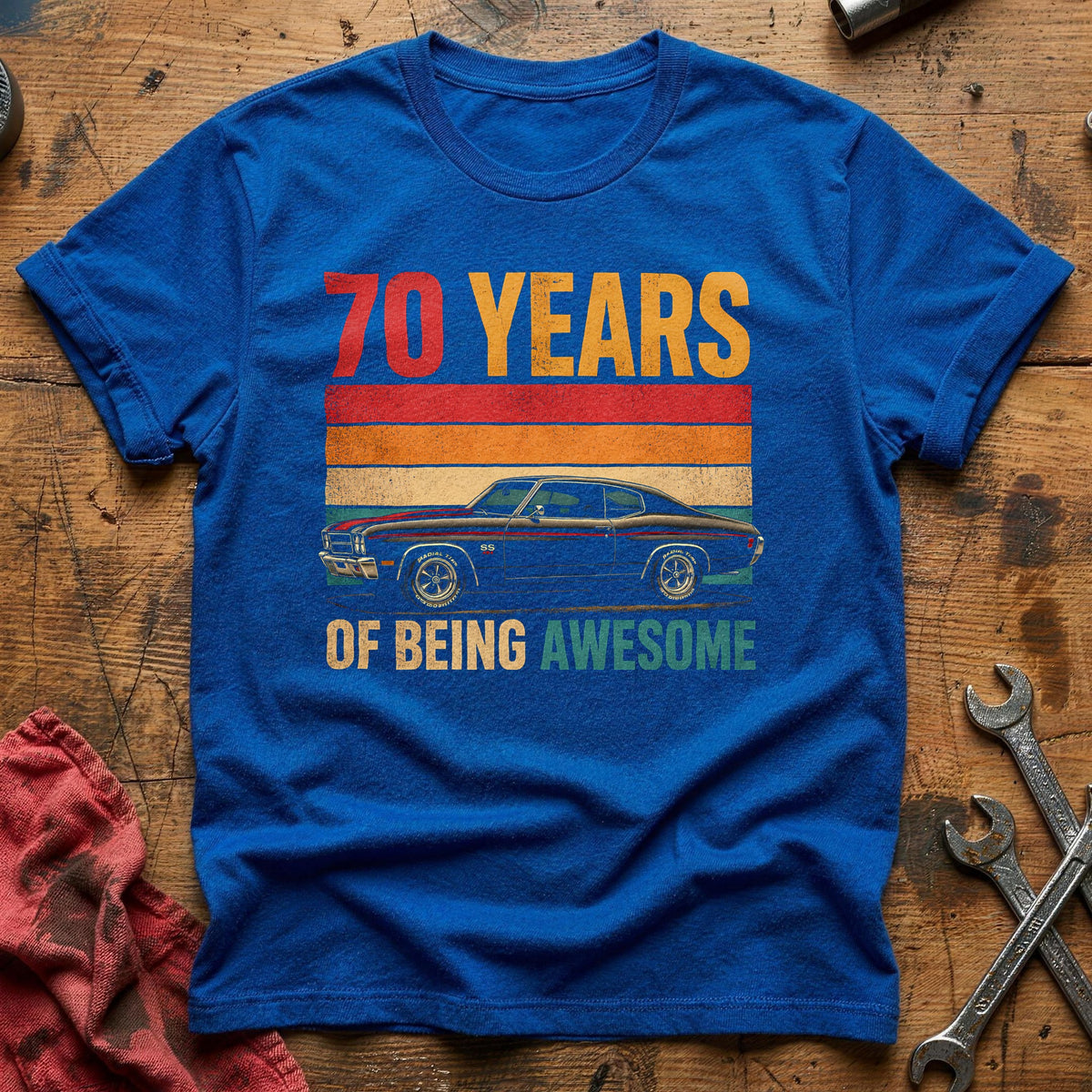 70 Being Awesome T-Shirt - Royal