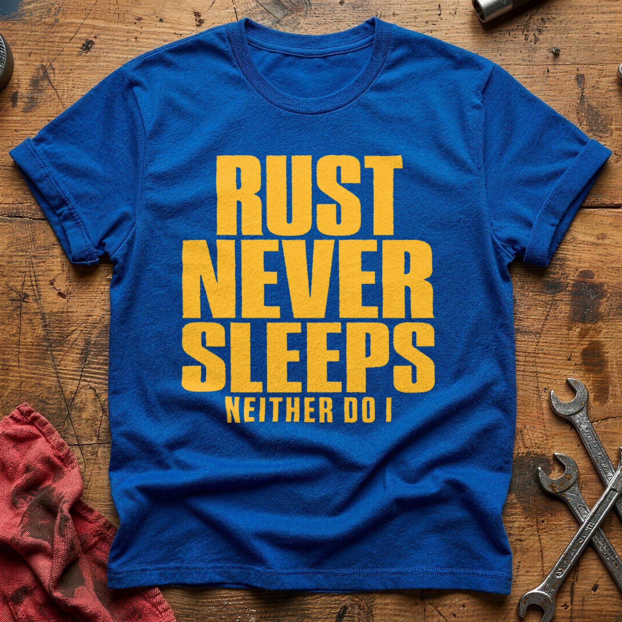 Rust Never Sleeps T-Shirt - Royal