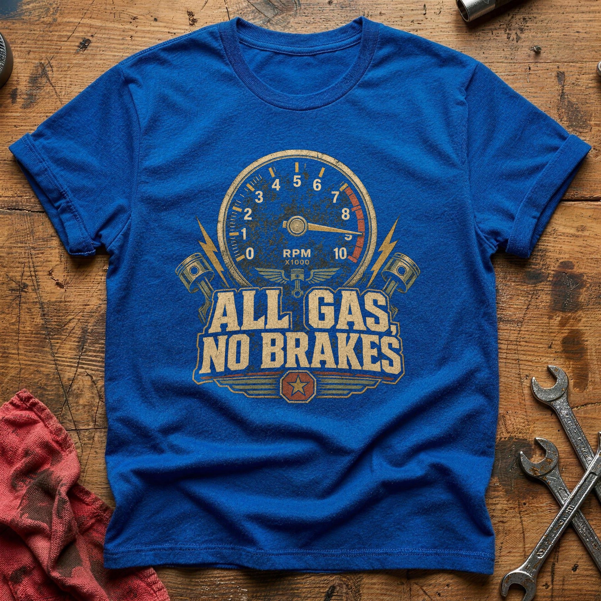 All Gas, No Brakes T-Shirt - Royal