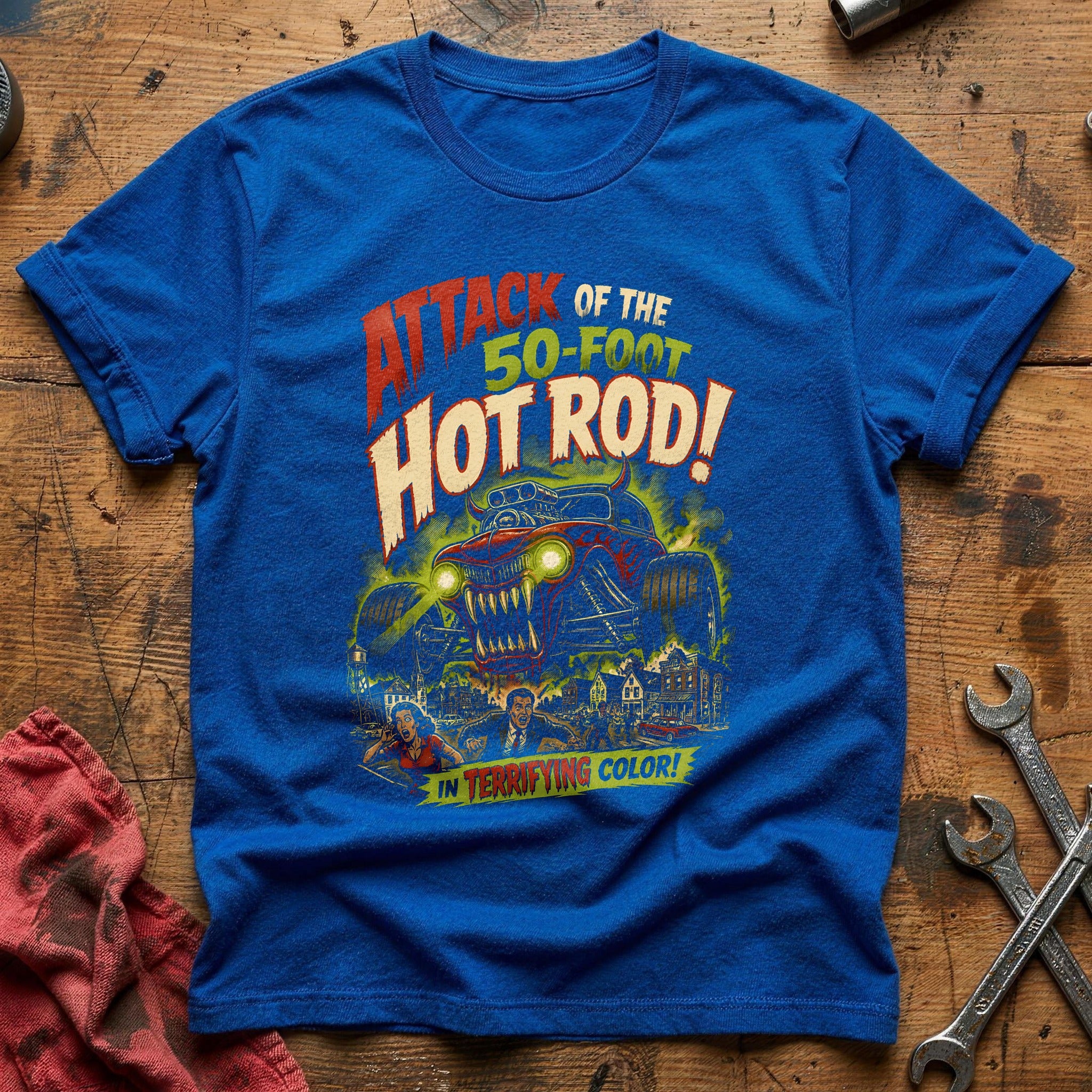 Attack Of The 50ft Hot Rod 49 T-Shirt - Royal