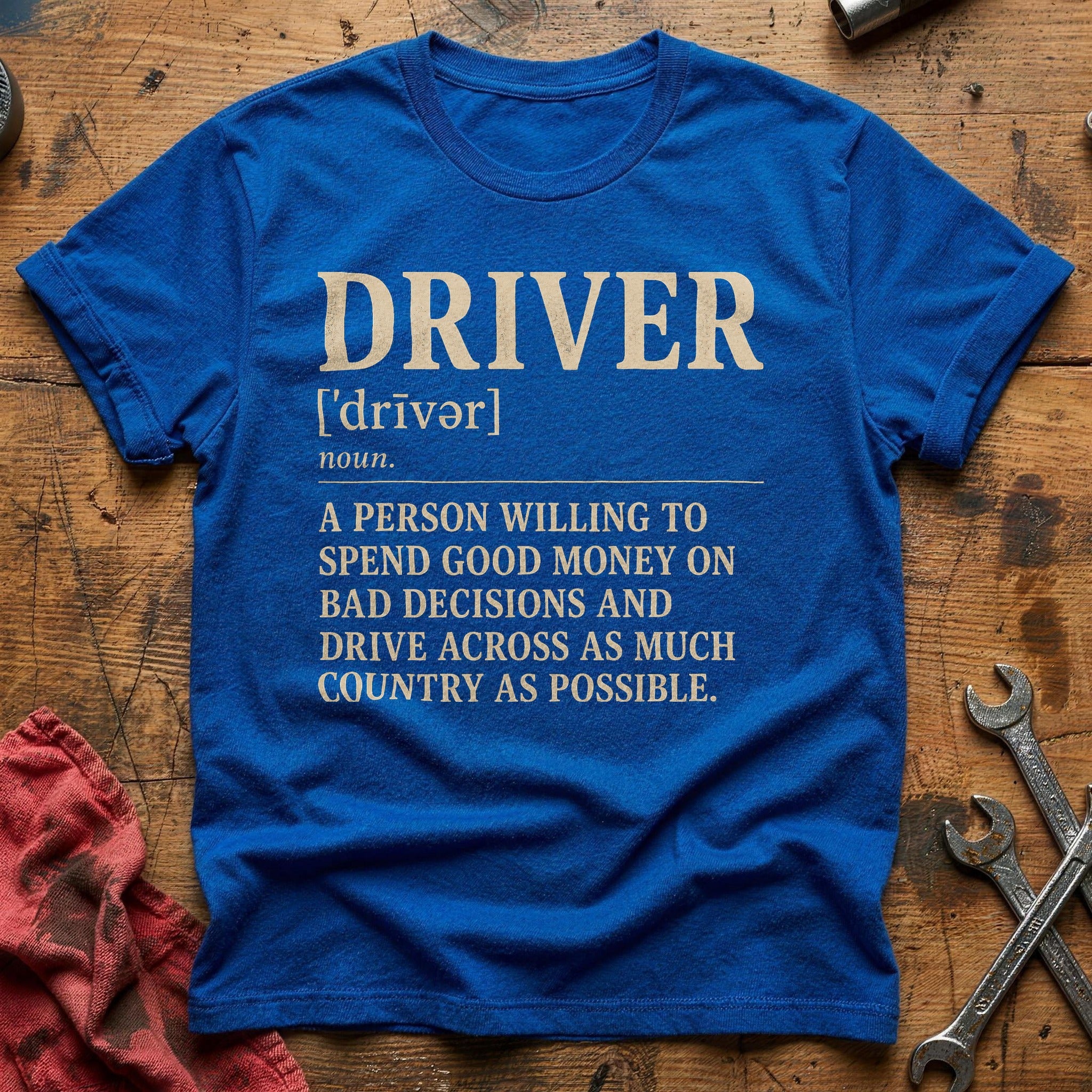 Bad Choices, Good Miles T-Shirt - Royal