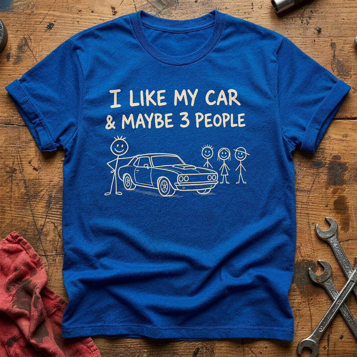 Car 3 People 33 T-Shirt - Royal