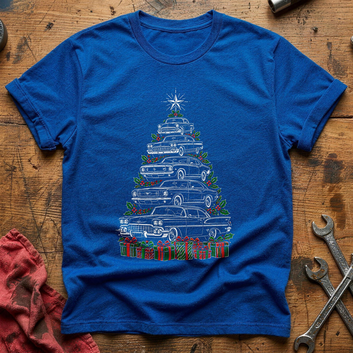 Car Gifts Garland Tree 91 T-Shirt - Royal