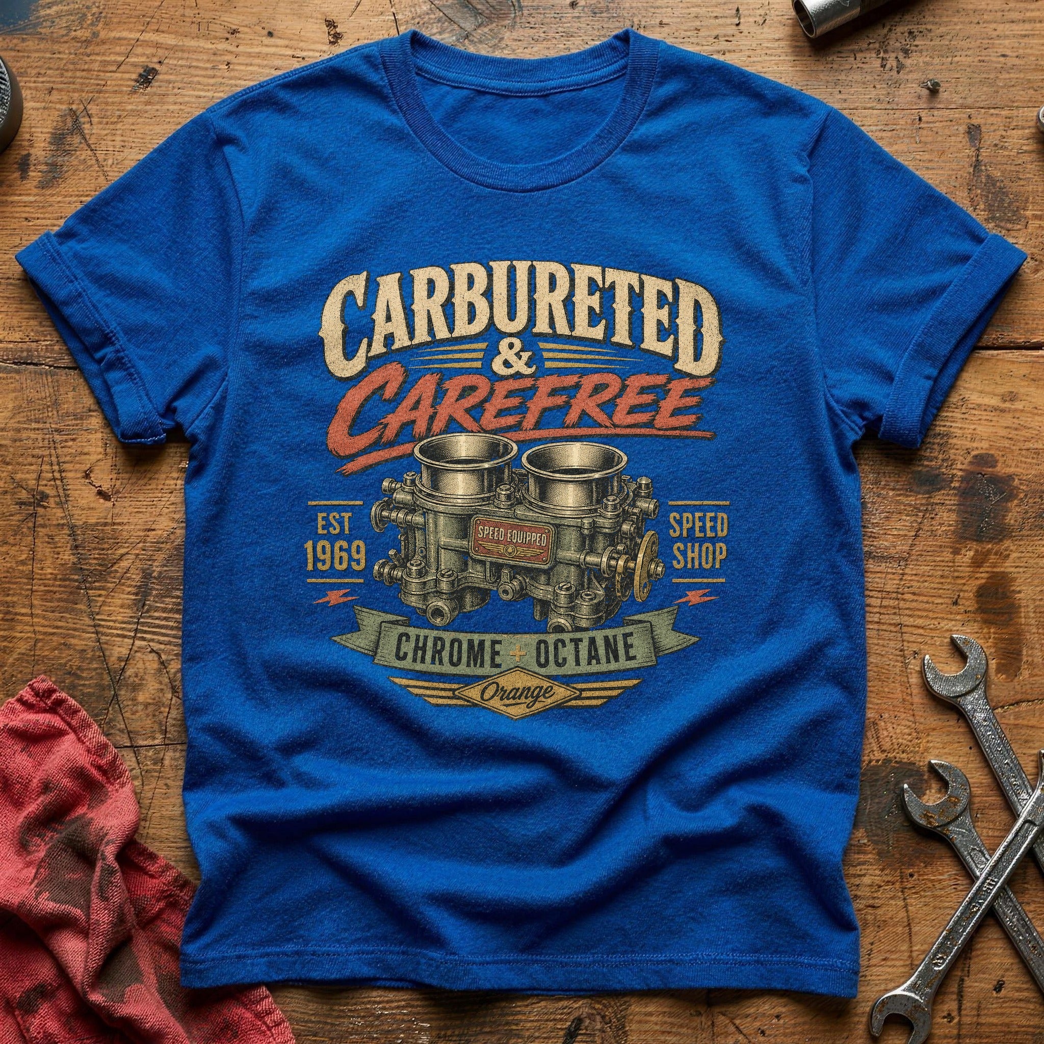 Carbureted & Carefree T-Shirt - Royal
