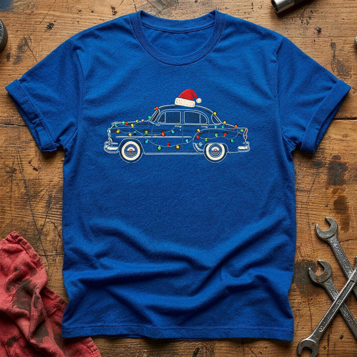 Classic Sedan Christmas Lights 22 T-Shirt - Royal