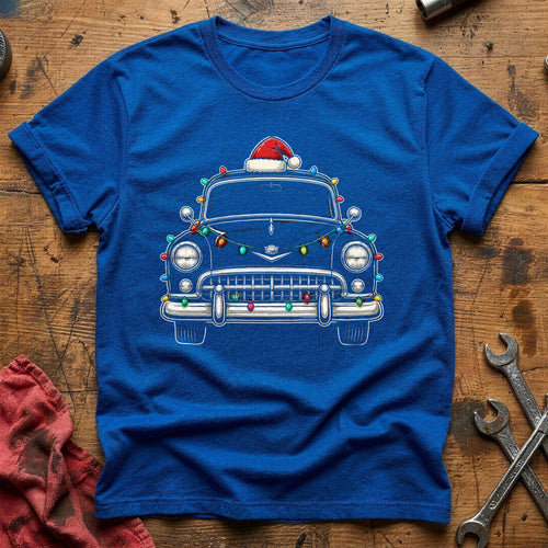 Classic Sedan Christmas Lights 55 T-Shirt - Royal