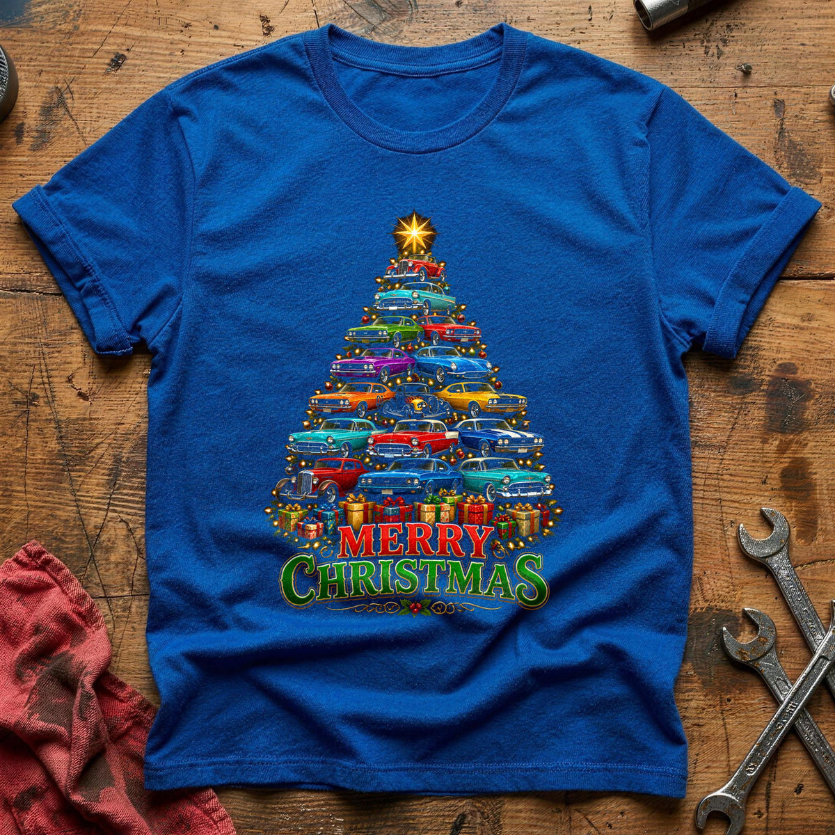 Colourful Car Tree 77 T-Shirt - Royal