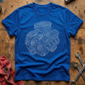 Cylinder Head Study T-Shirt - Royal