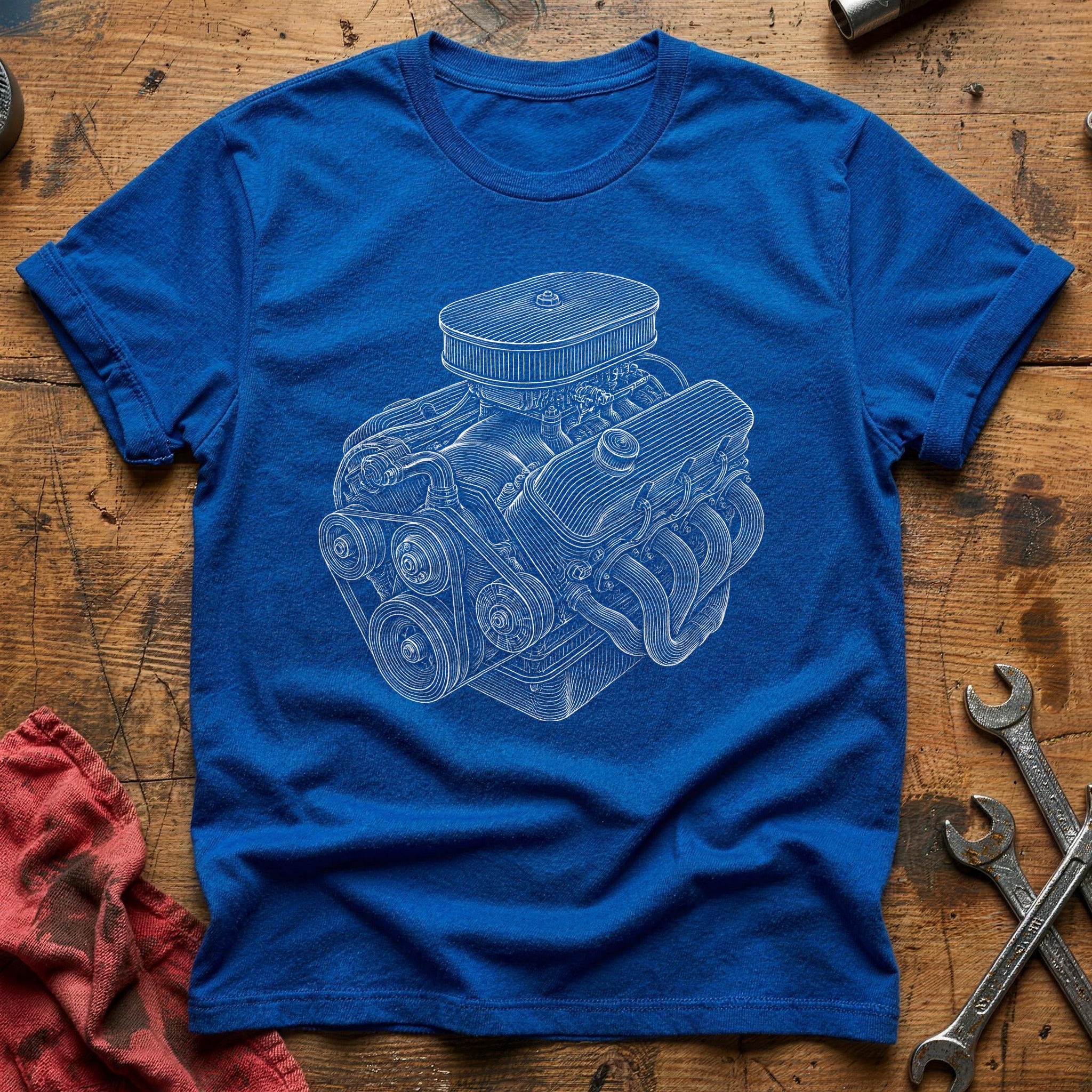 Cylinder Head Study T-Shirt - Royal