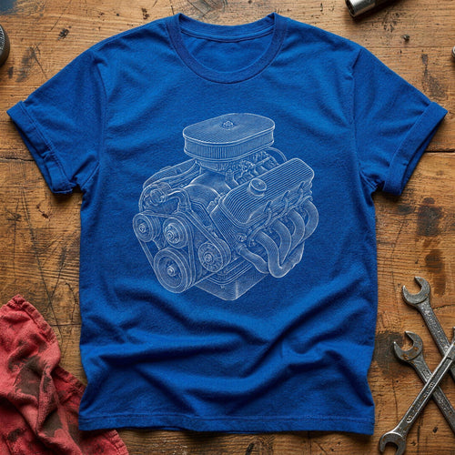 Cylinder Head Study T-Shirt - Royal