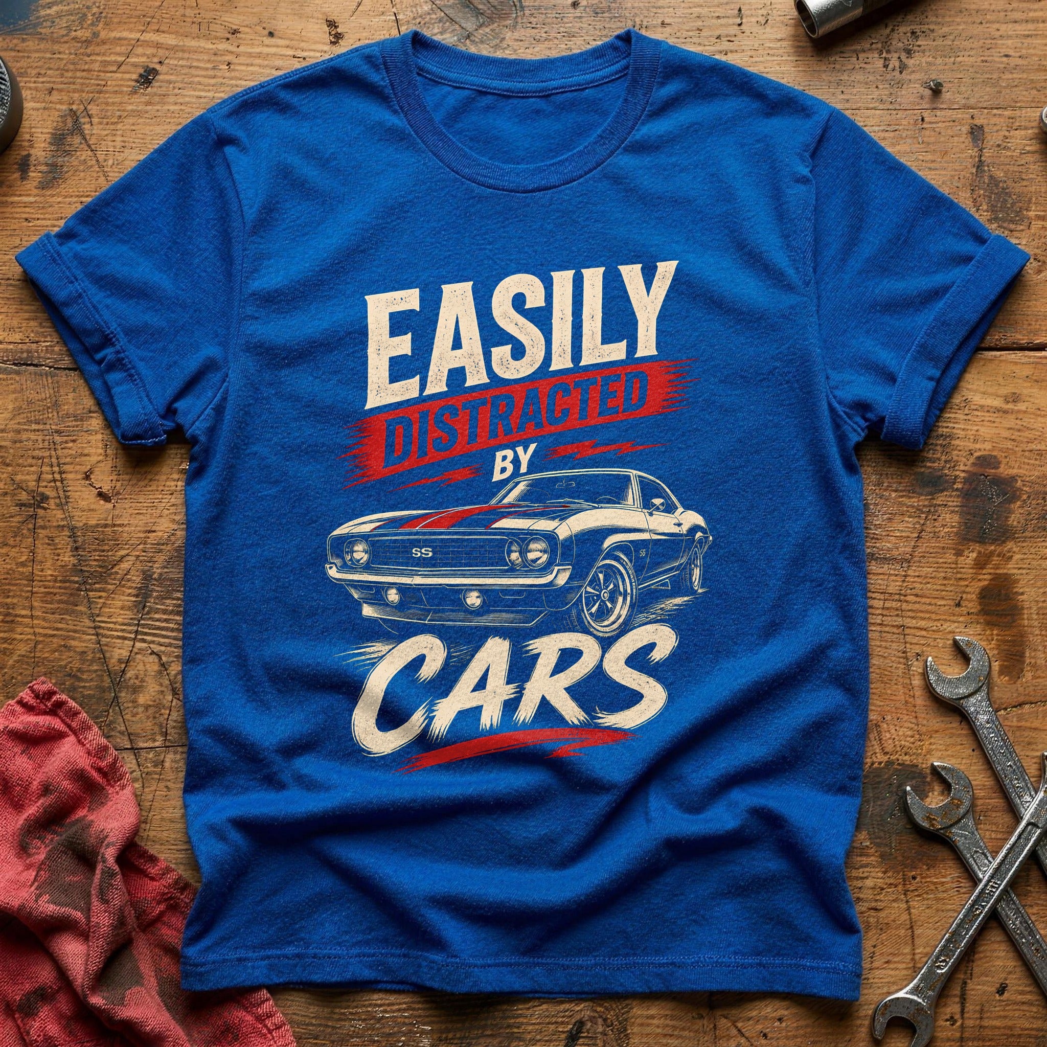 Distracted By Cars T-Shirt - Royal