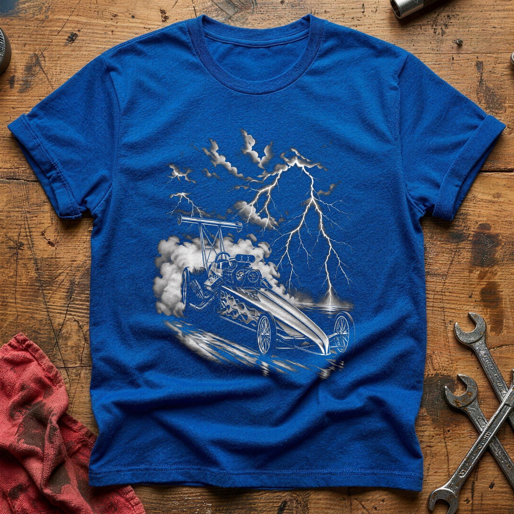 Drag Racing Lightning T-Shirt - Royal