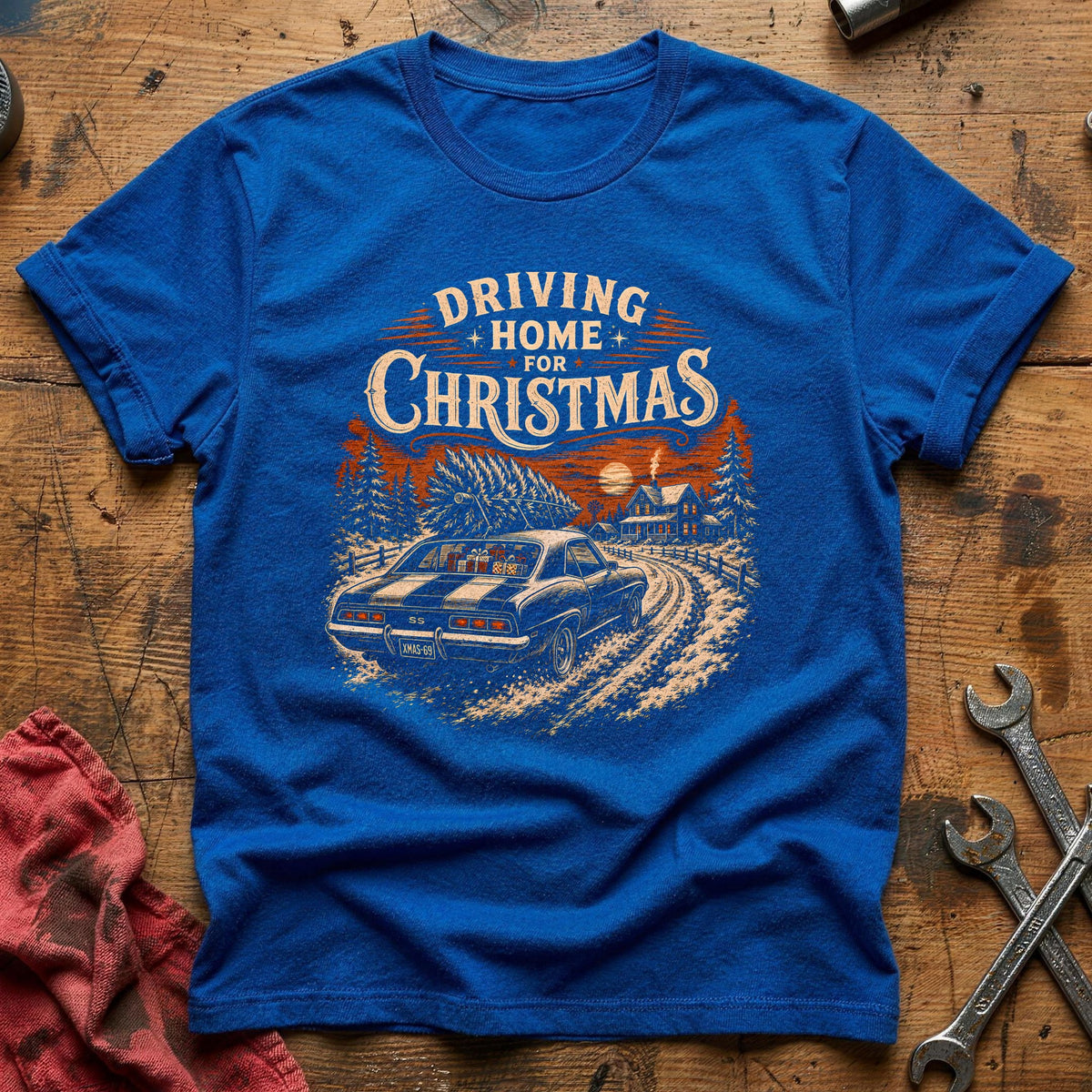 Driving Home For Christmas 9 T-Shirt - Royal