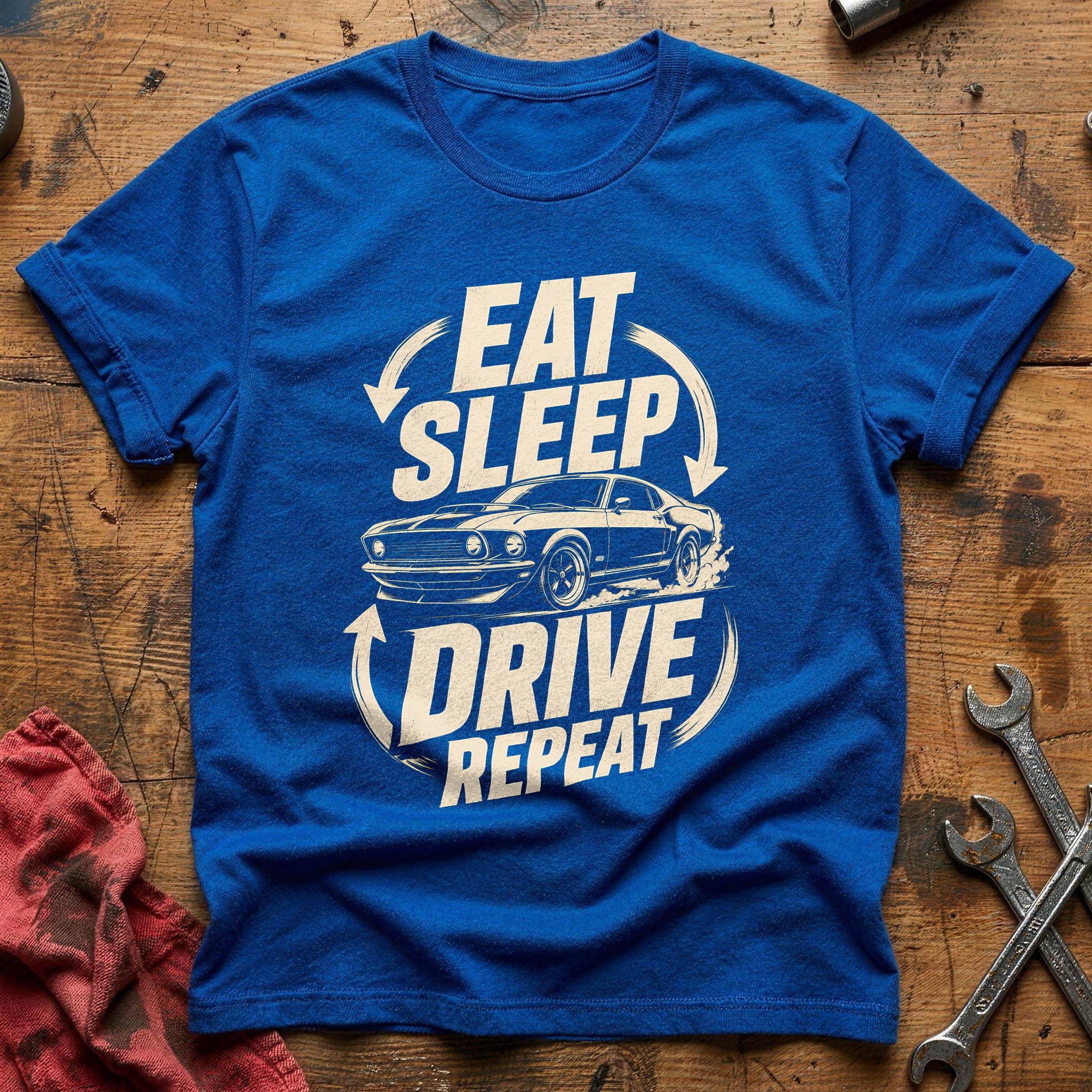 Eat Sleep Drive Repeat T-Shirt - Royal