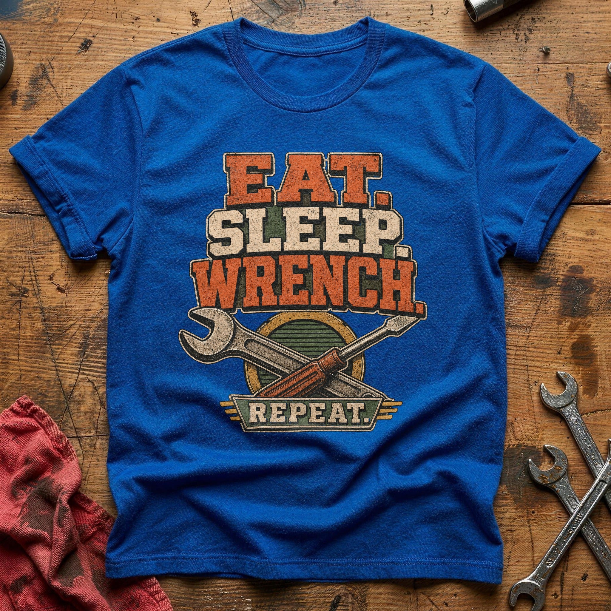 Eat Sleep Wrench Repeat T-Shirt - Royal