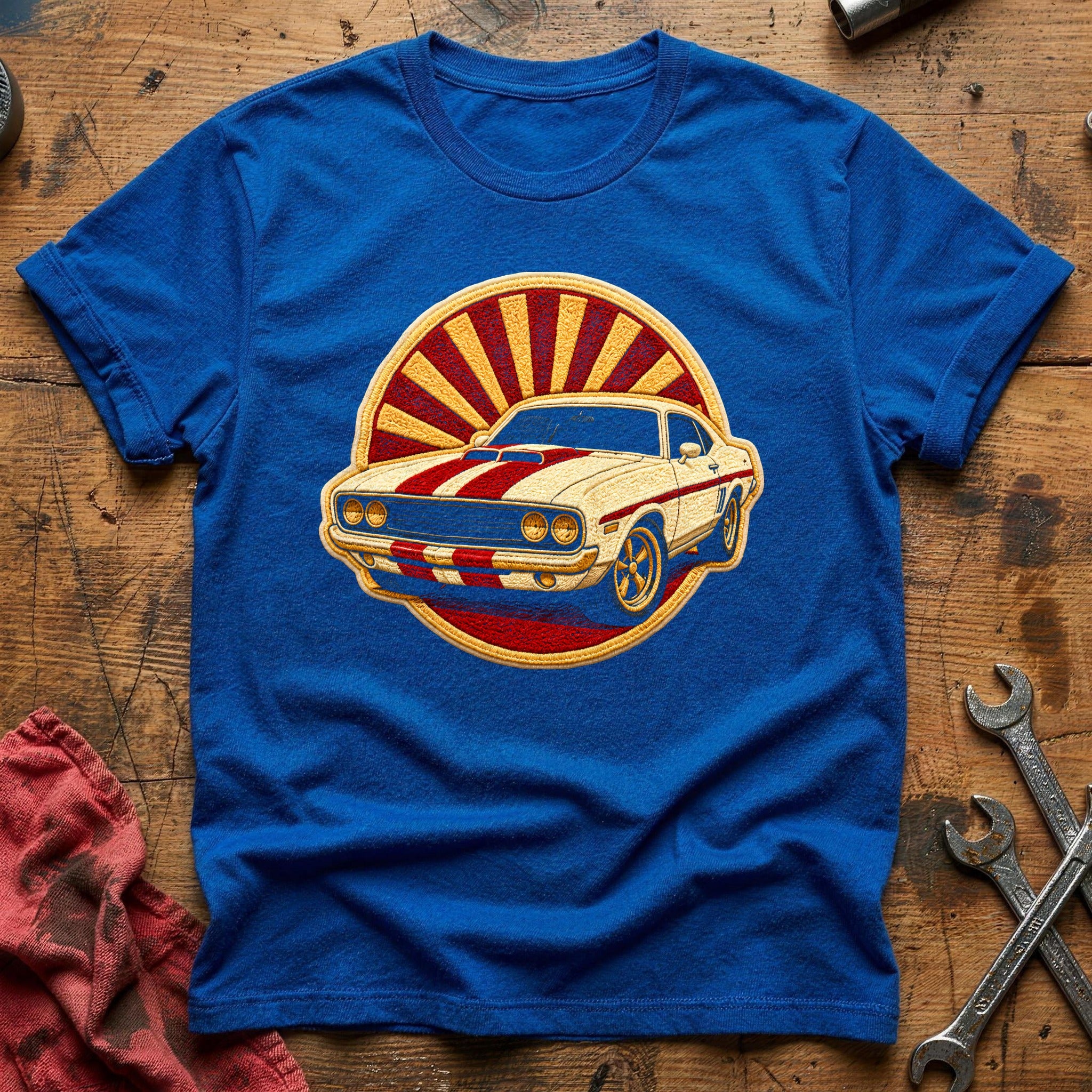 Embroidered Muscle 48 T-Shirt - Royal