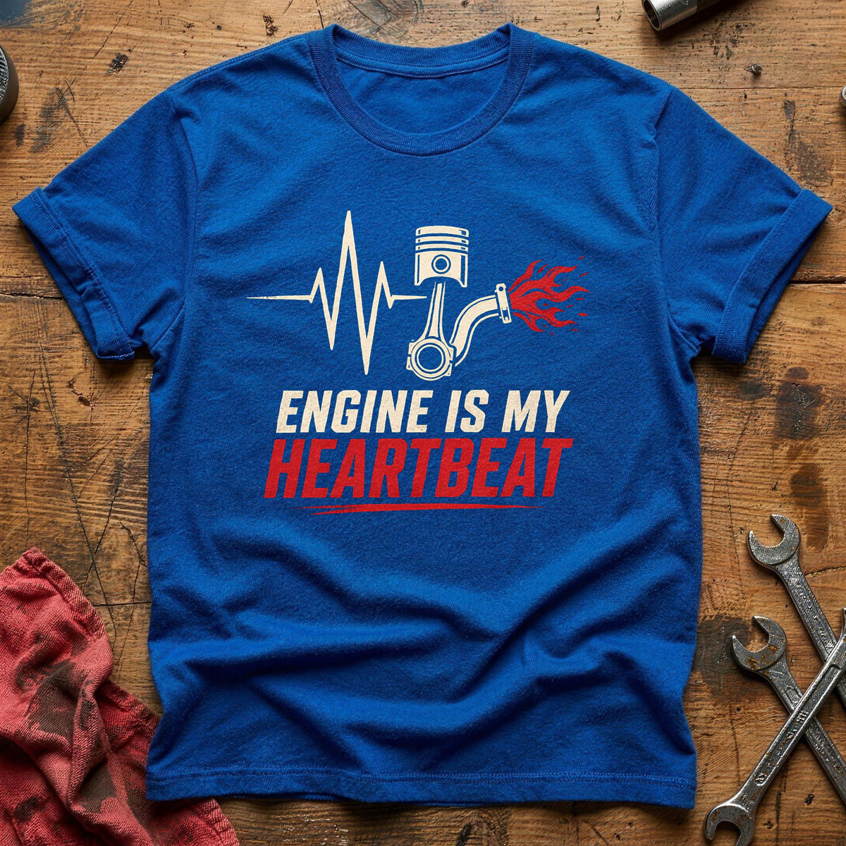 Engine Heartbeat 98 T-Shirt - Royal