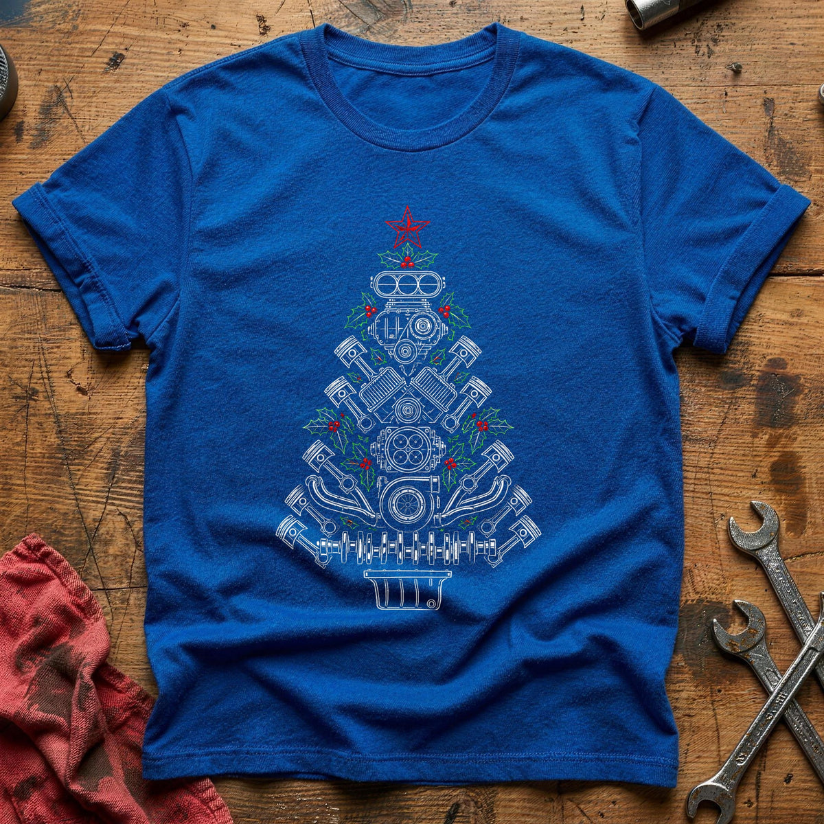 Engines Pistons Tree 63 T-Shirt - Royal