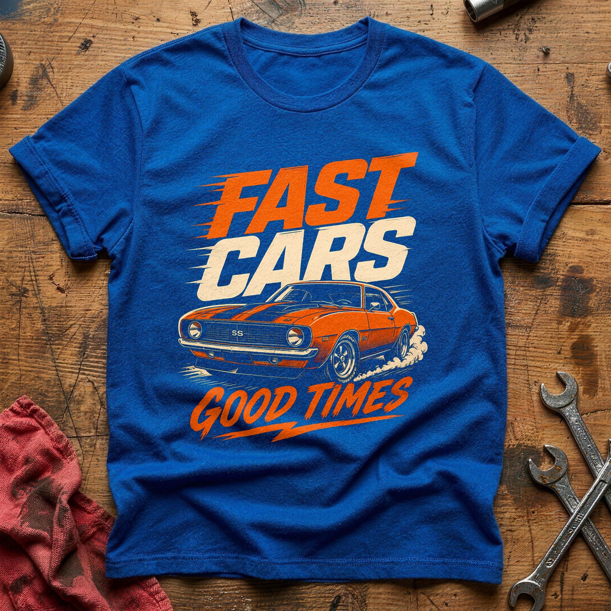 Fast Cars Good Times T-Shirt - Royal