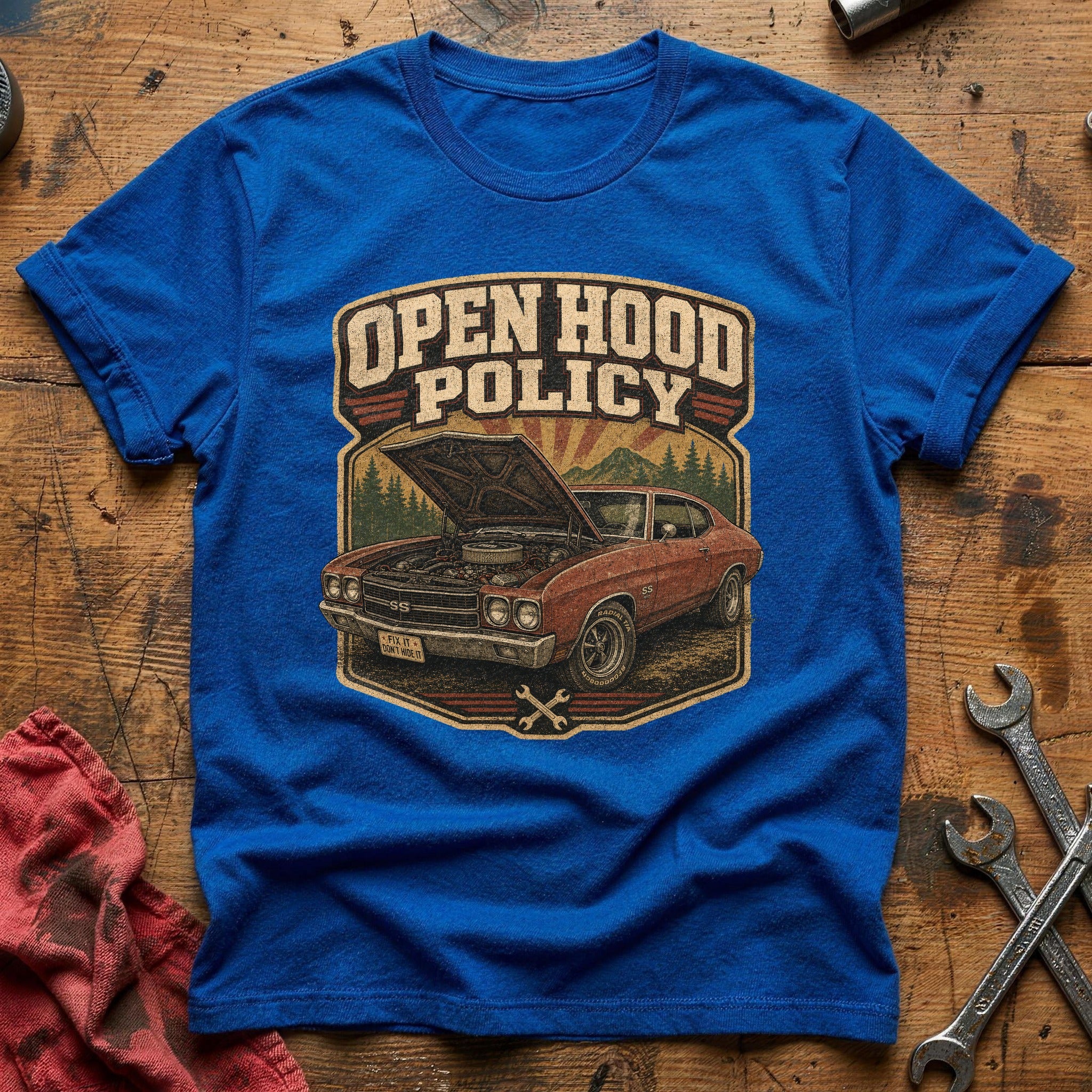 Fix It, Don't Hide It T-Shirt - Royal