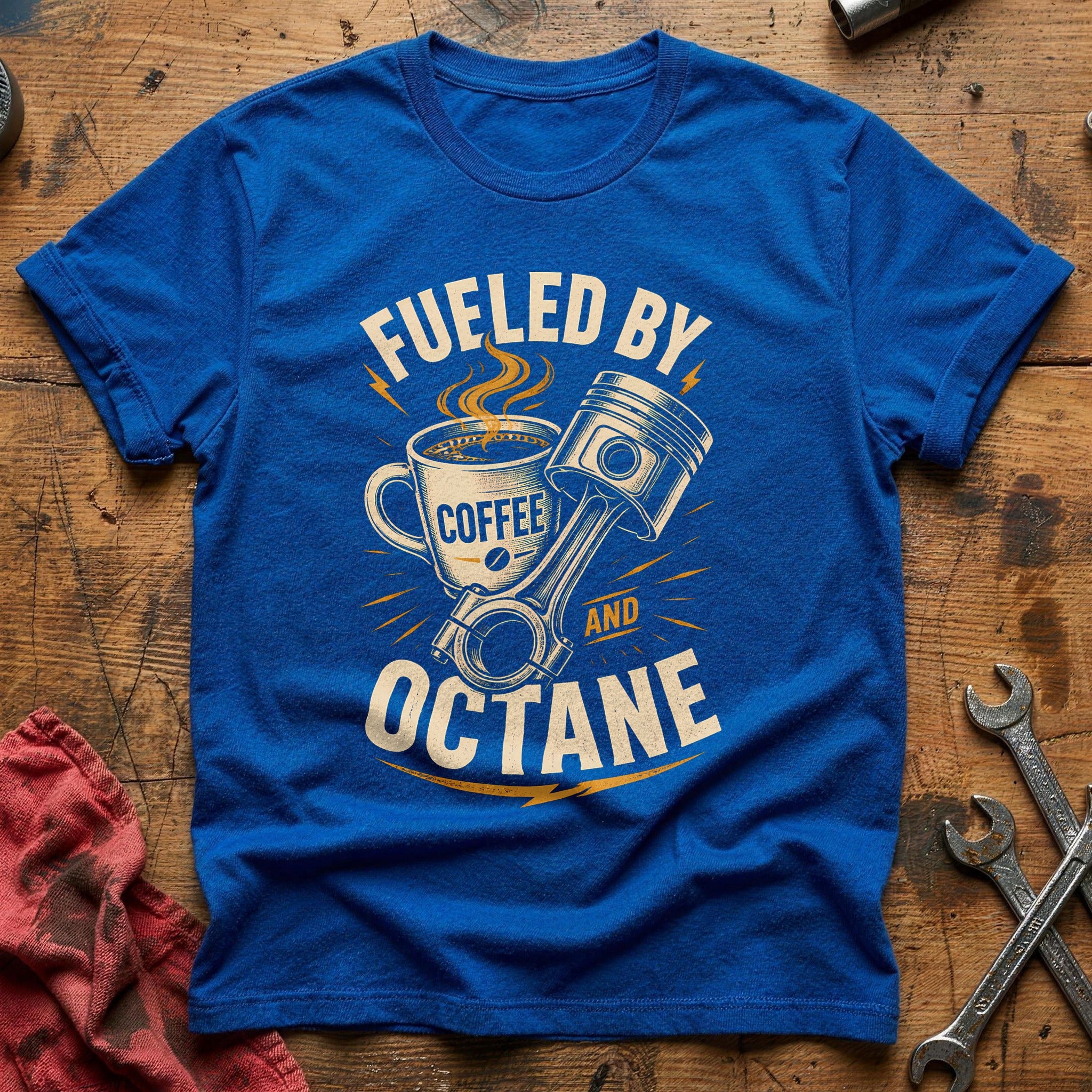 Fueled By Coffee And Octane T-Shirt - Royal