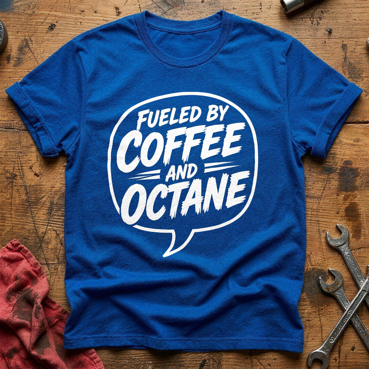 Fueled By Coffee And Octane 45 T-Shirt - Royal