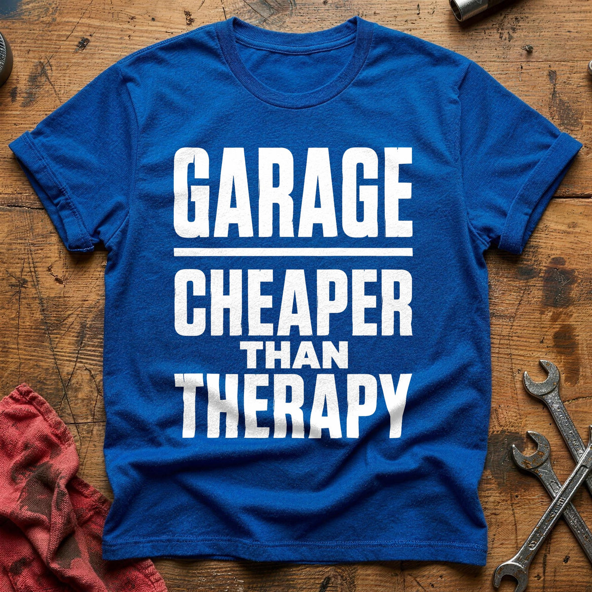Garage Cheaper Than Therapy 86 T-Shirt - Royal
