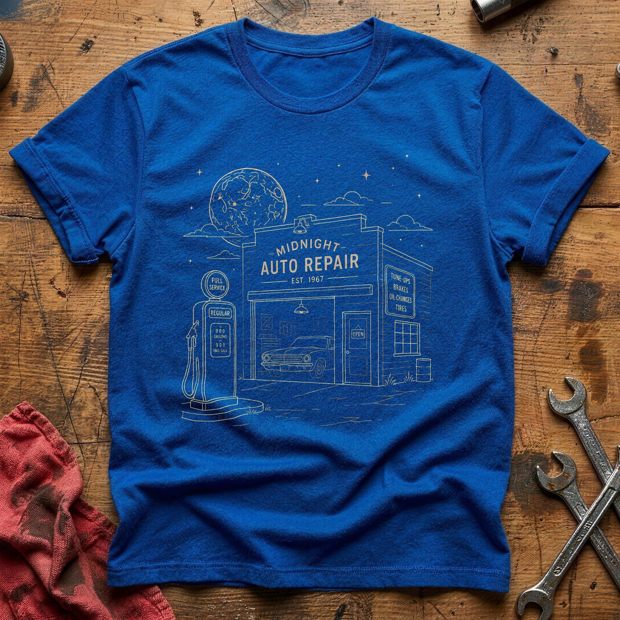 Garage Full Moon 47 T-Shirt - Royal