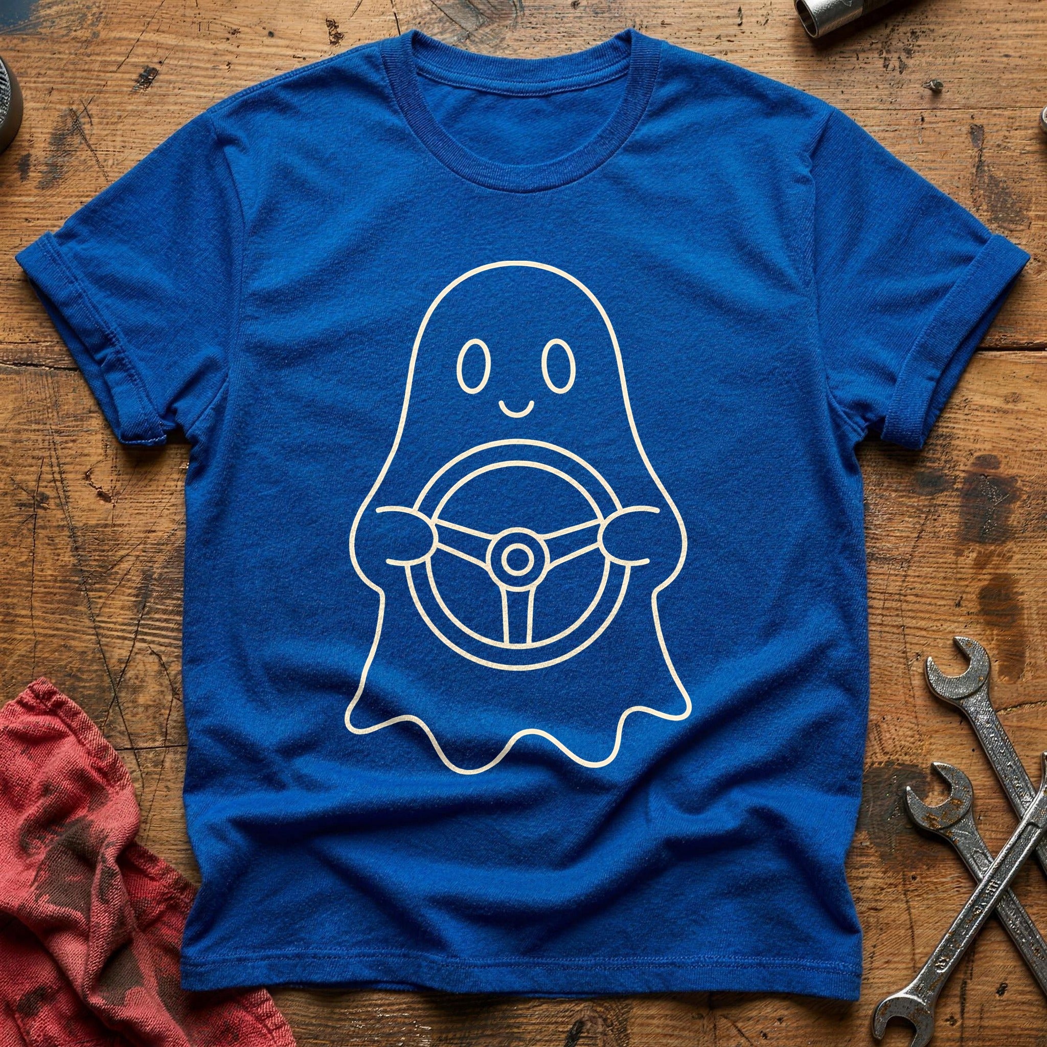 Ghost Steering Wheel 32 T-Shirt - Royal