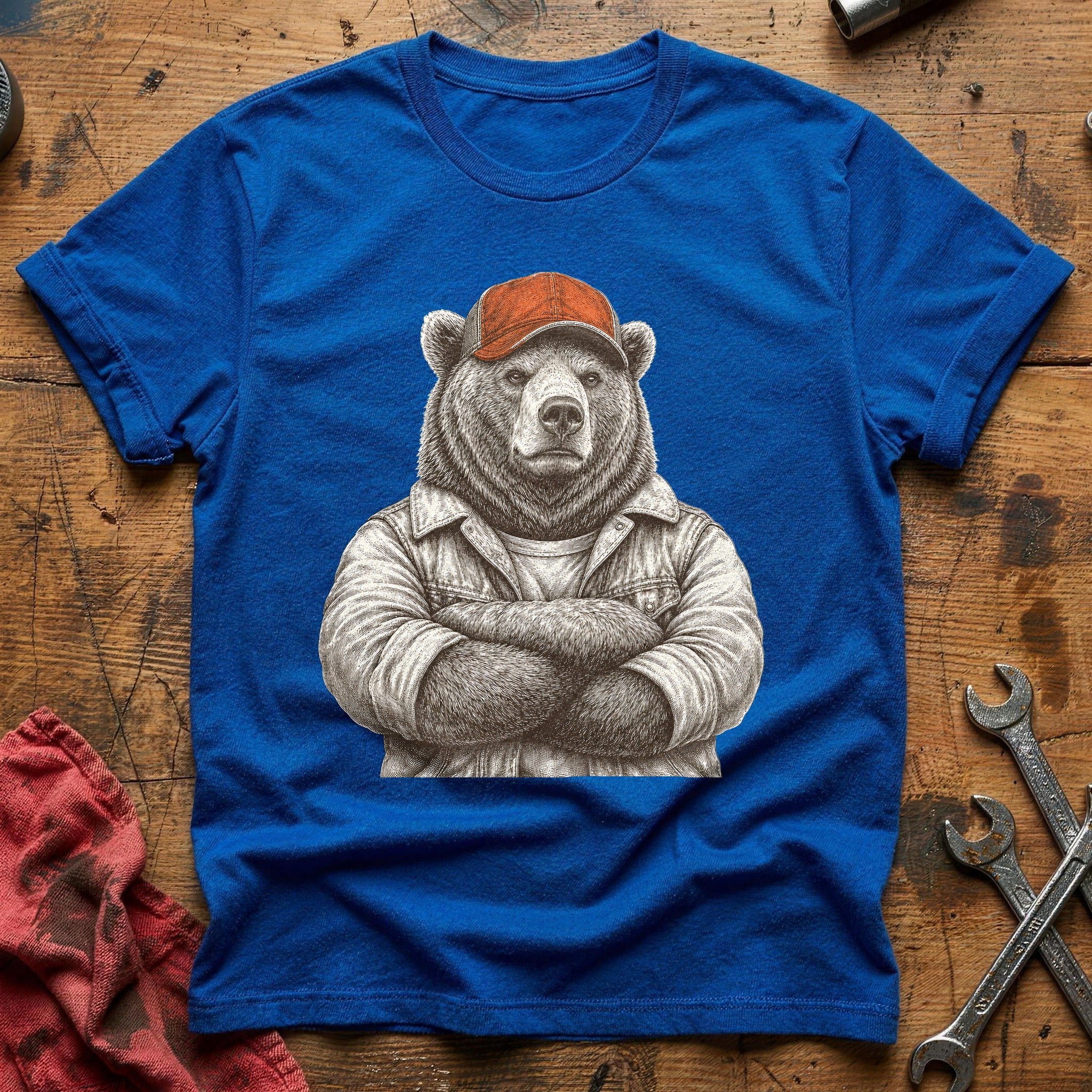 Grease Monkey Grizzly T-Shirt - Royal