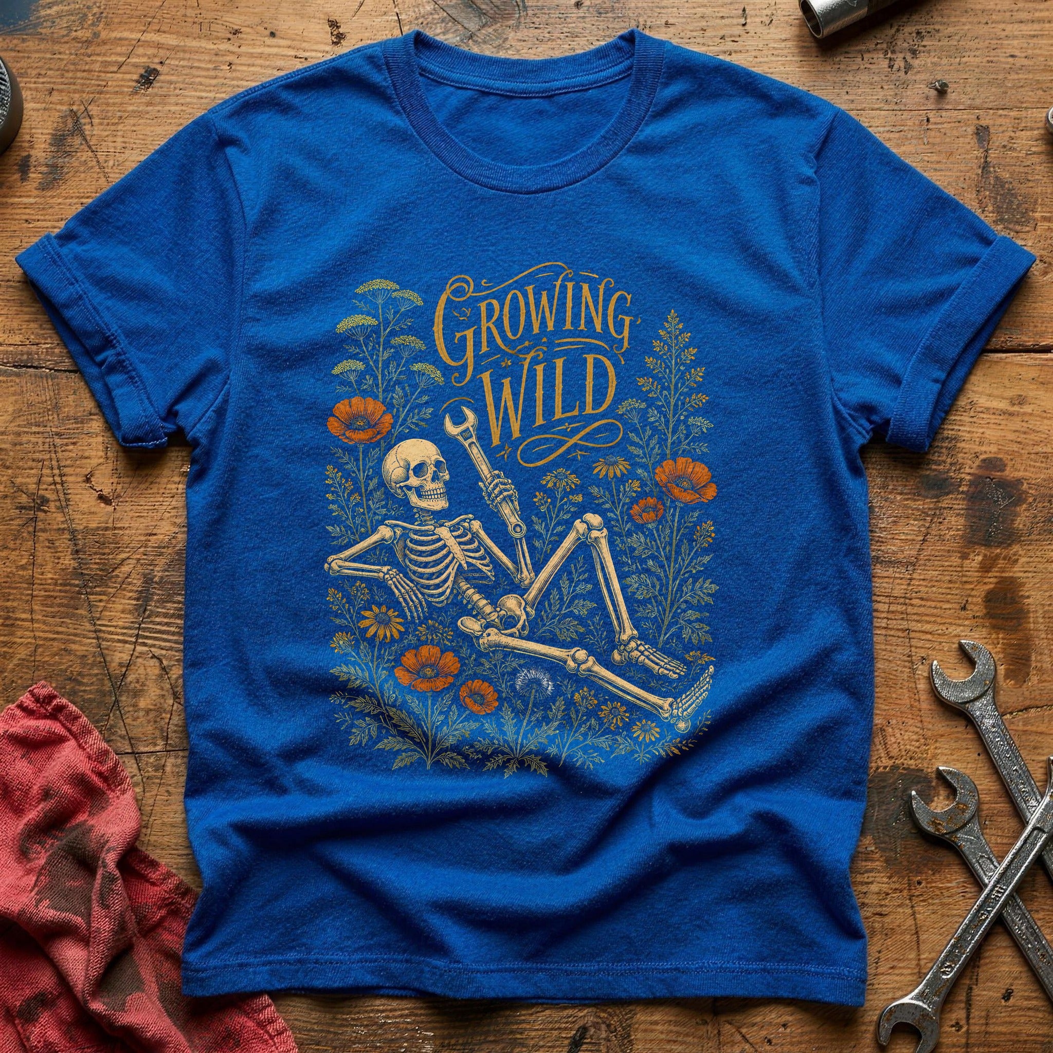 Growing Wild Skeleton 91 T-Shirt - Royal