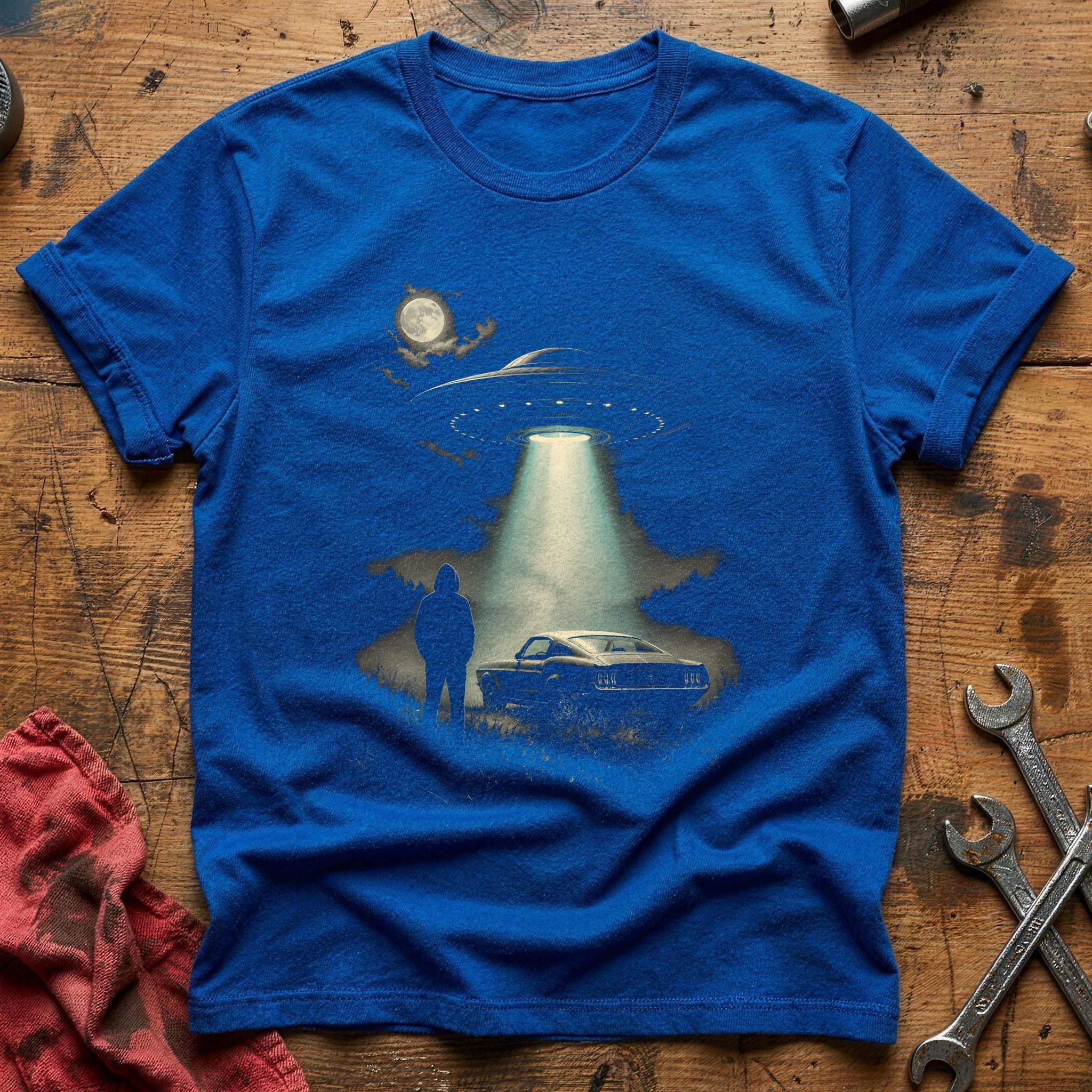 Hooded UFO Musclecar 27 T-Shirt - Royal