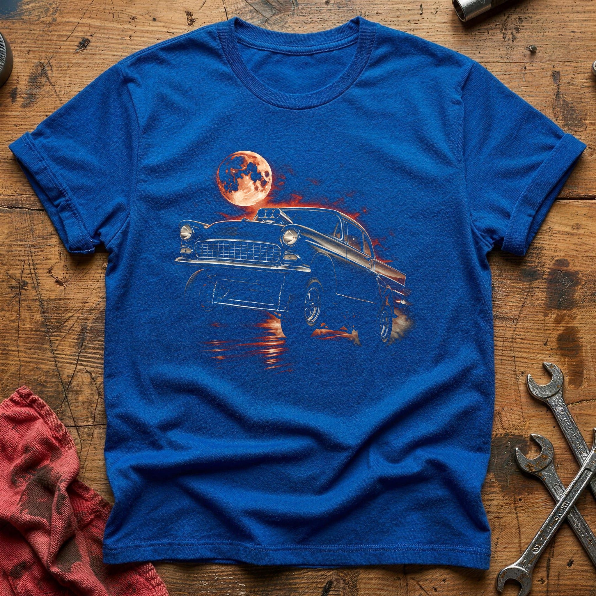 Hot Rod Moon Night T-Shirt - Royal