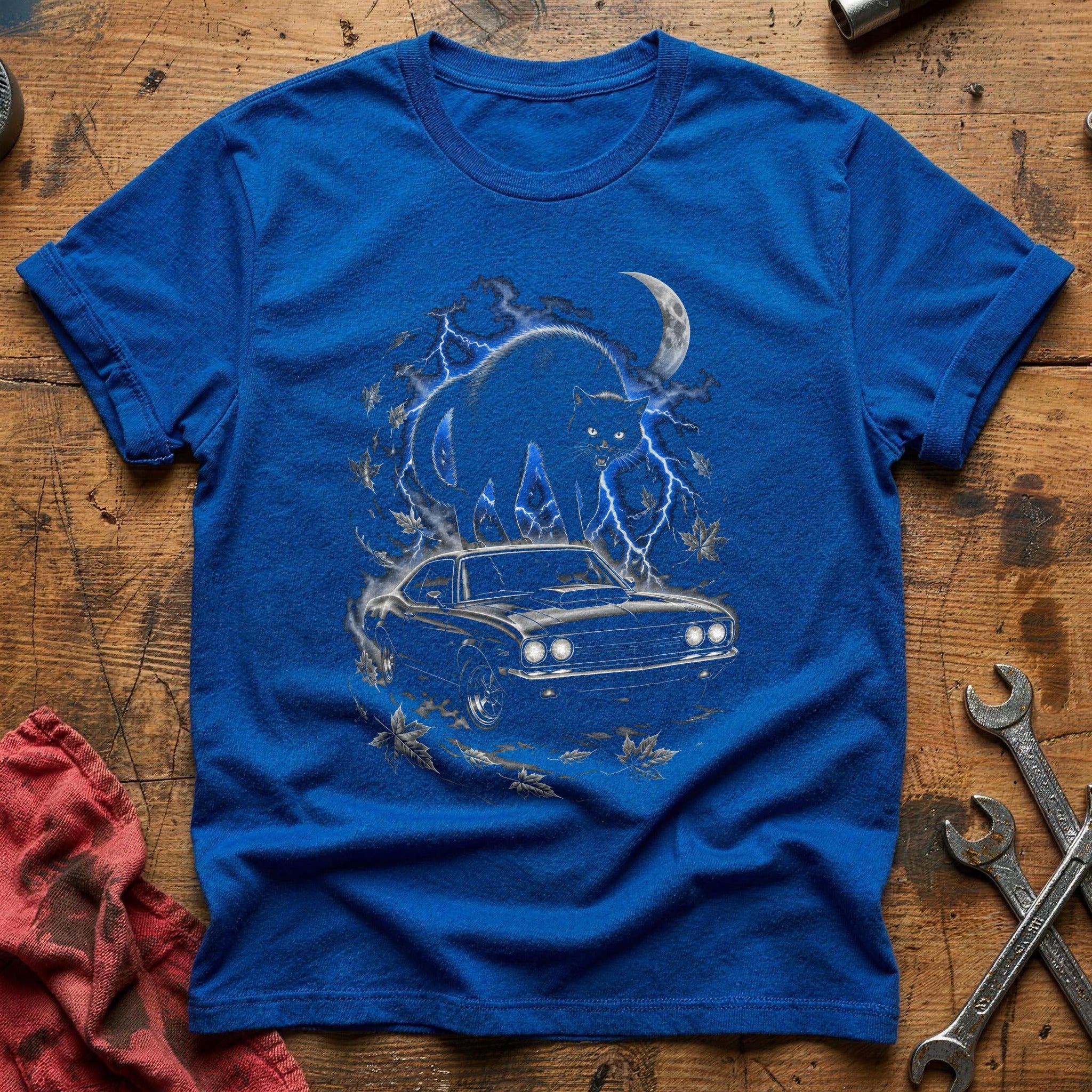 Hotrod Blackcat Crescent 89 T-Shirt - Royal