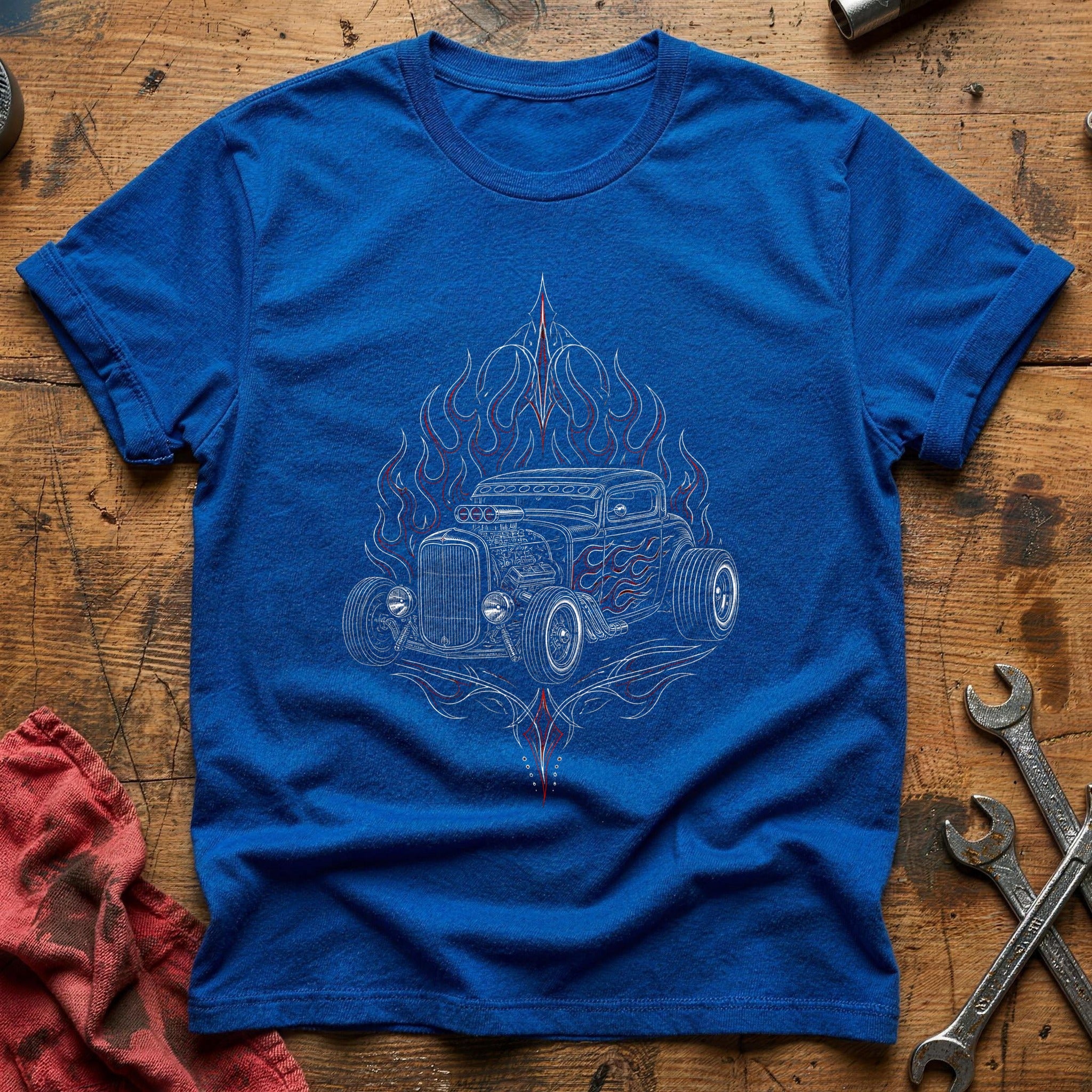 Hotrod Blackwork 22 T-Shirt - Royal