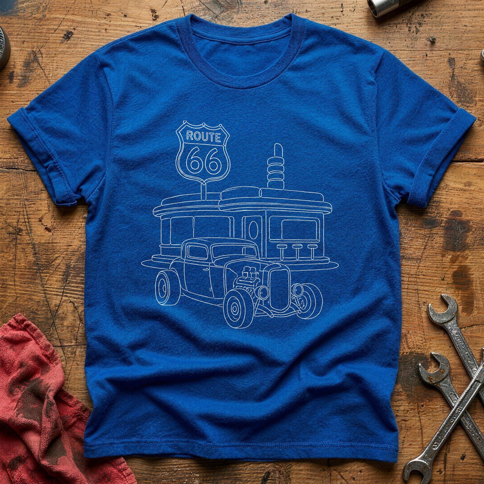 Hotrod Diner 21 T-Shirt - Royal