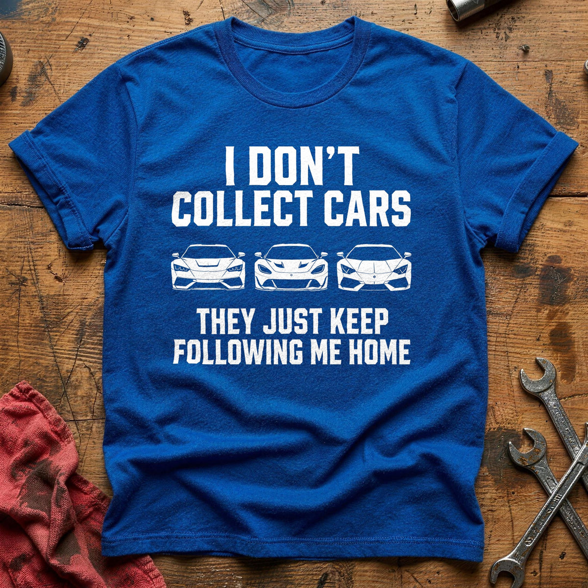 I Don't Collect Cars They Just Keep Following Me Home 70 T-Shirt - Royal