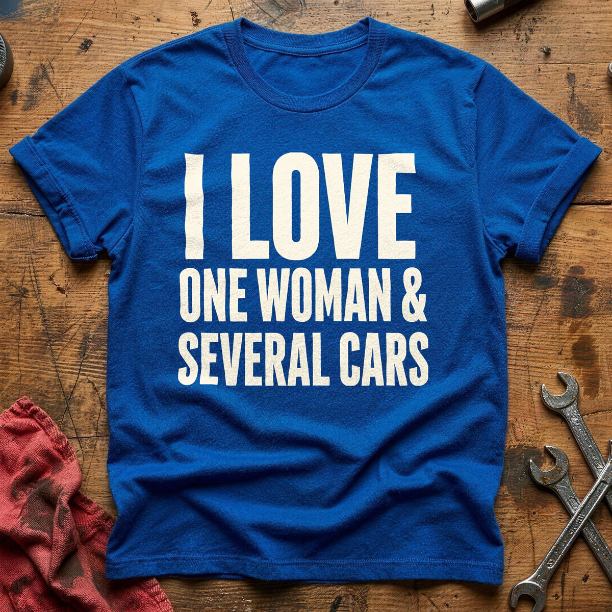 I Love One Woman And Several Cars 14 T-Shirt - Royal